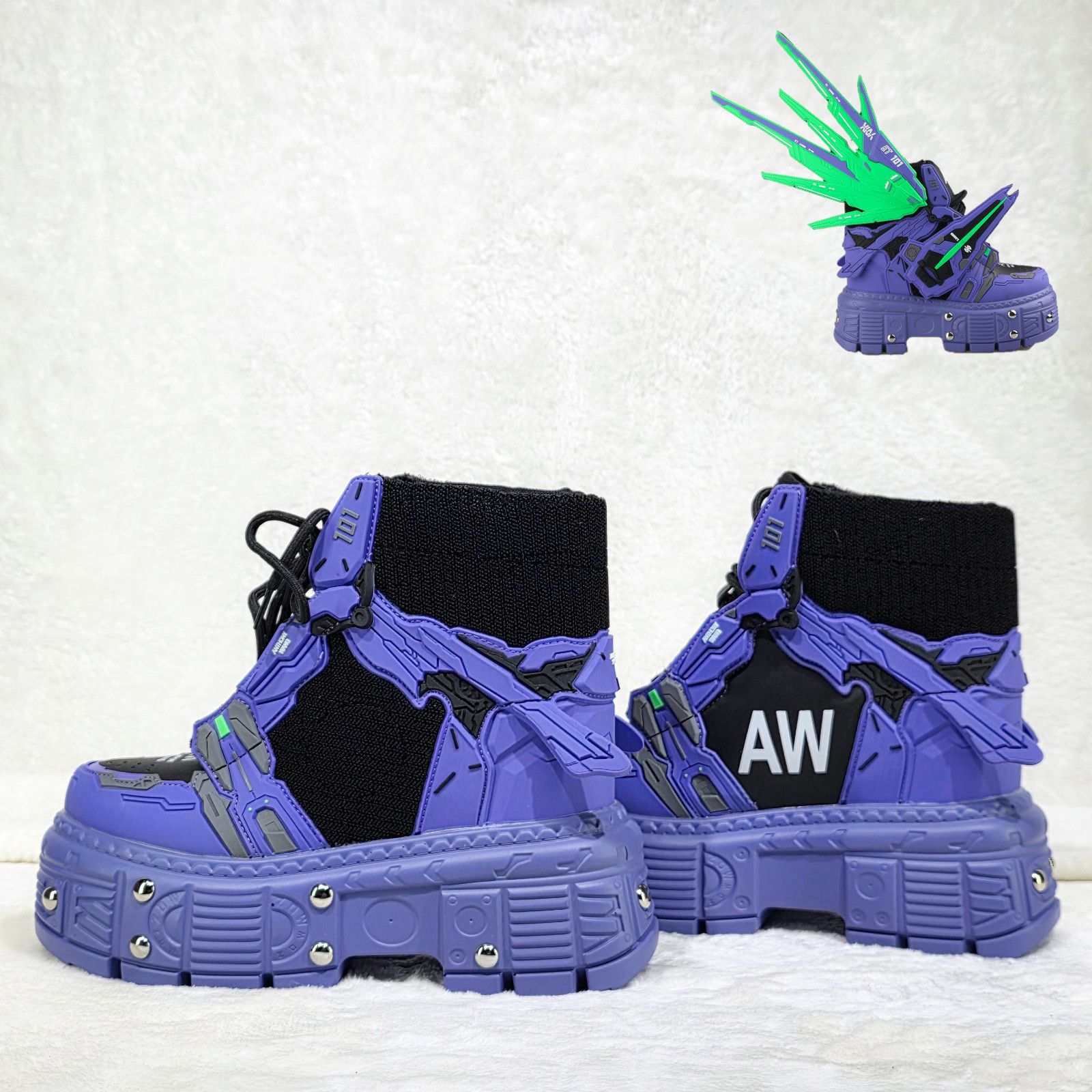 Other Wang M07 Goblin Purple Hidden Wedge Women's Combat Mech Mode Size US 8 / IT 38 - 1 Thumbnail