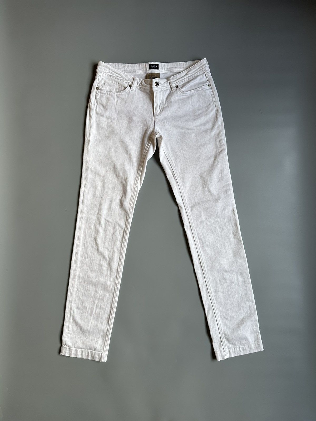 Dolce & Gabbana Vintage Dolce & Gabbana Women White Tight Fit Jeans Size 29 Size 29" - 2 Thumbnail
