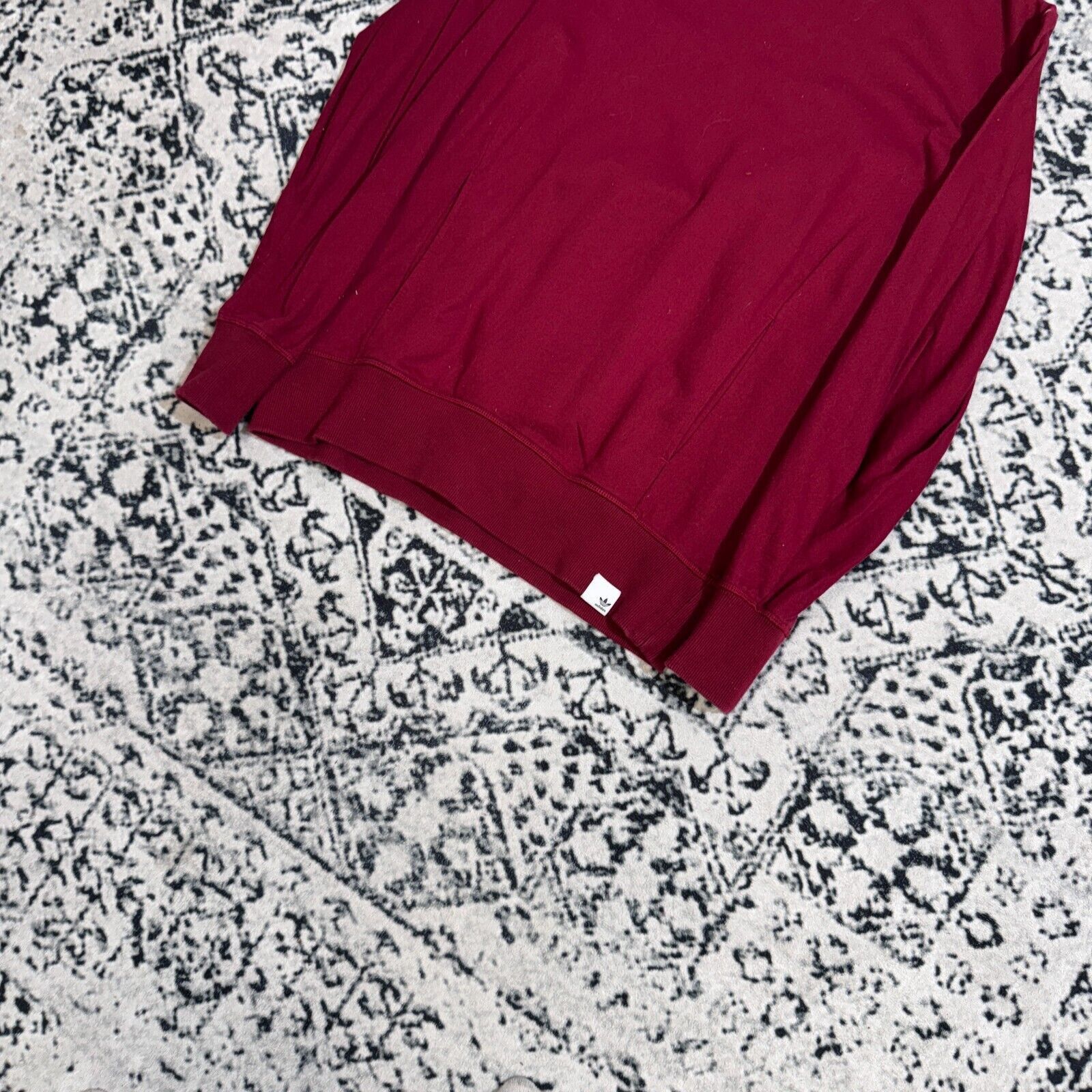 Adidas × Vintage Vintage Adidas Unisex Burgundy Cotton Hoodie Size S 90s Y2K Size US S / EU 44-46 / 1 - 5 Thumbnail