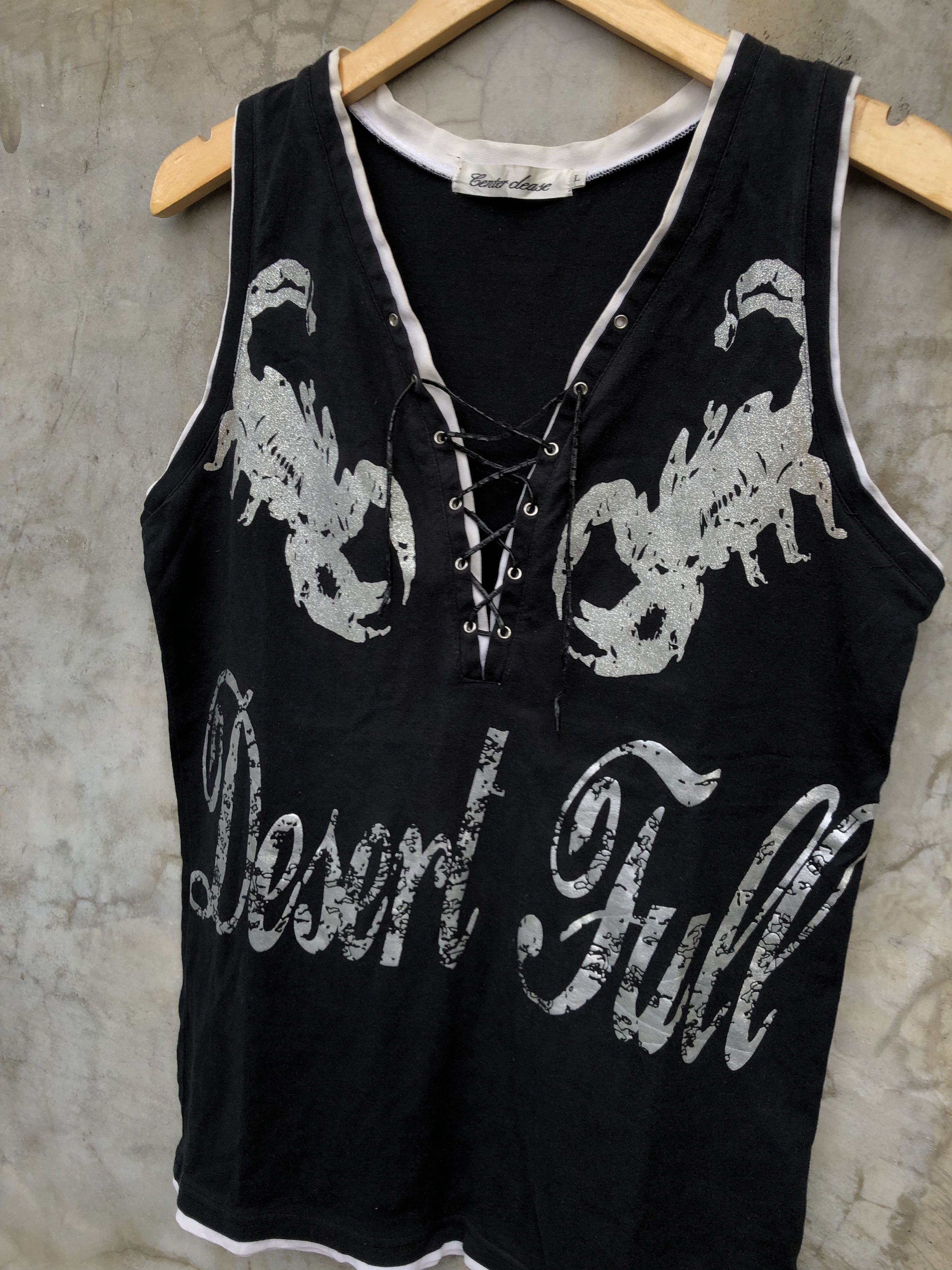 Beauty Beast Y2K Japanese Laces up punk Tanktop Size US M / EU 48-50 / 2 - 2 Thumbnail