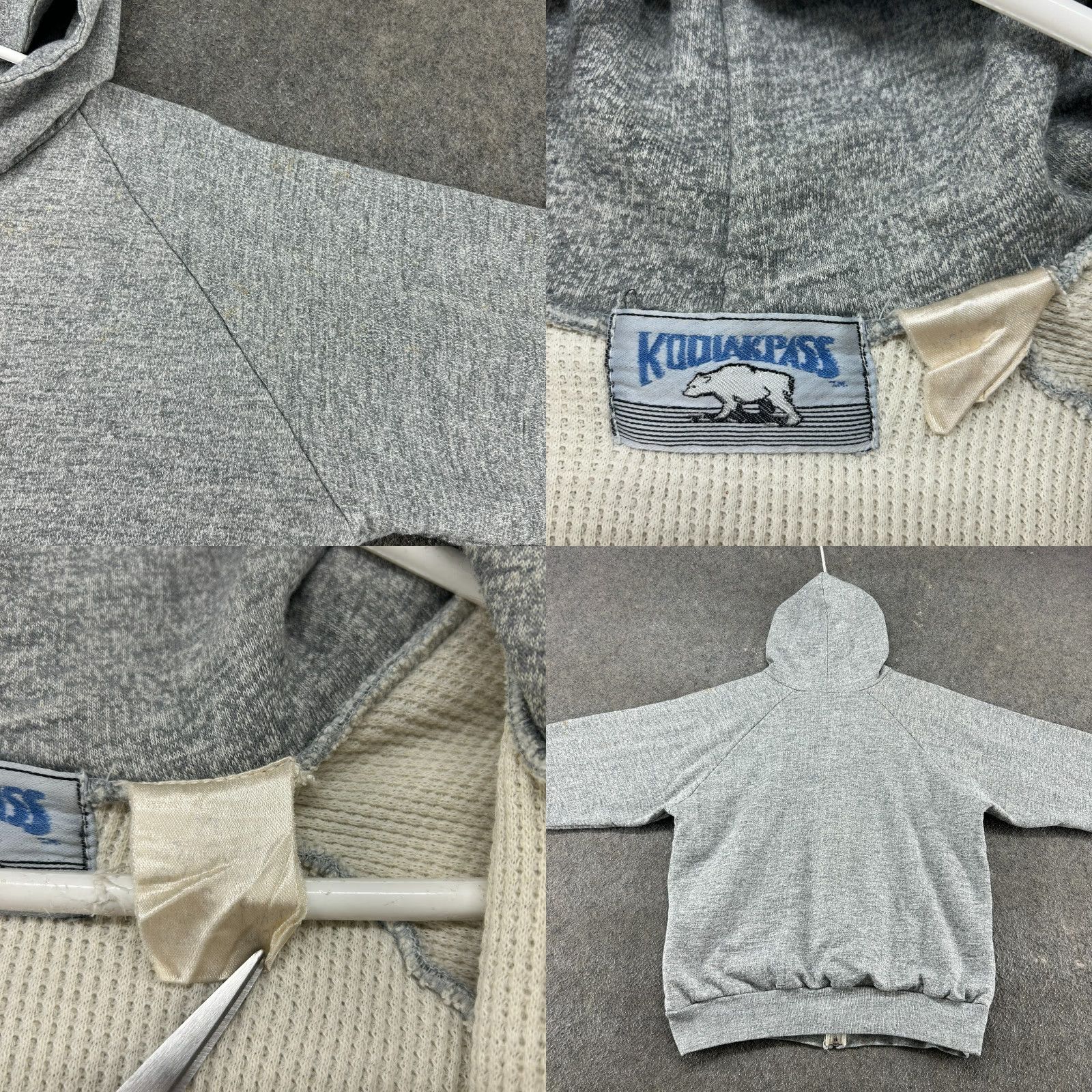 Vintage VINTAGE Kodiakpass Hoodie Mens XL Grey Full Zip Thermal Lined Cotton 70s 90s Fish Size US XL / EU 56 / 4 - 9 Thumbnail