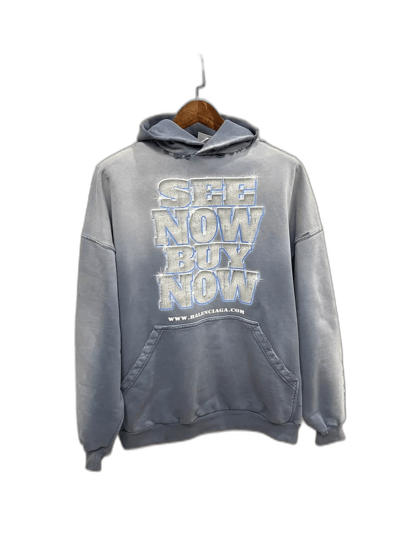 Balenciaga Balenciaga Blue Diamond Hoodie-2506 Size US M / EU 48-50 / 2 - 1 Thumbnail