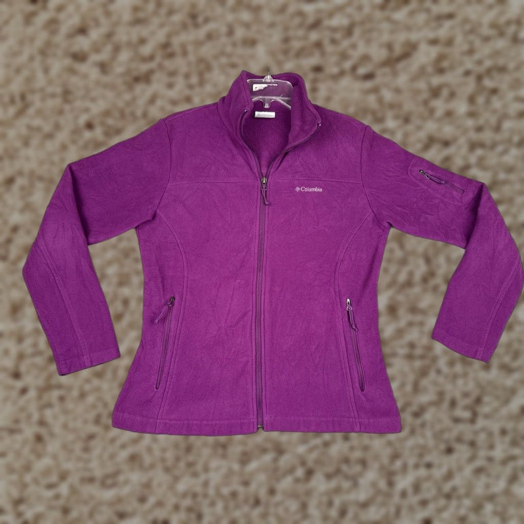 Vintage Columbia Jacket Womens M Purple Fleece Full Zip Pockets Outdoor Warm Hiking Size M / US 6-8 / IT 42-44 - 1 Thumbnail