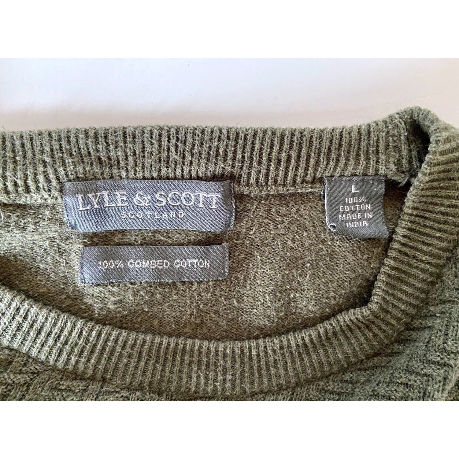 Lyle & Scott Lyle & Scott Scotland Mens Green Long Sleeve Pullover Sweater 100% Cotton Sz L Size US L / EU 52-54 / 3 - 2 Thumbnail