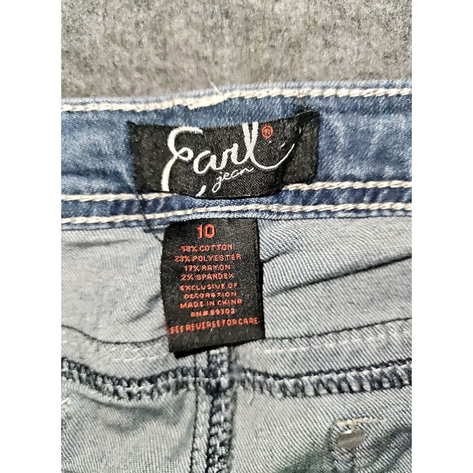 Vintage VINTAGE Earl Jeans Bootcut Jeans Women 10 Low Rise Blue Embroidered 90s Bohemian Logo Womens Size 32" / US 10 / IT 46 - 2 Thumbnail