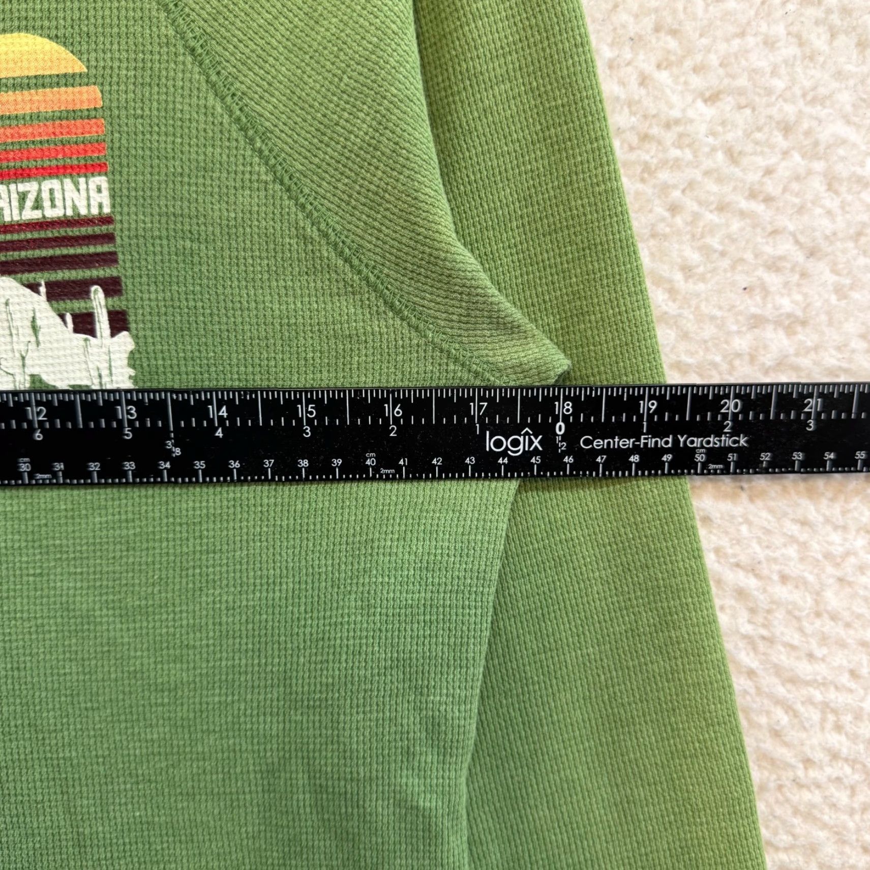 Old Navy VINTAGE Old Navy Y2K Long Sleeve Shirt L Green Thermal Waffle Knit Graphic Grunge Mens Girls? Size L / US 10 / IT 46 - 4 Thumbnail