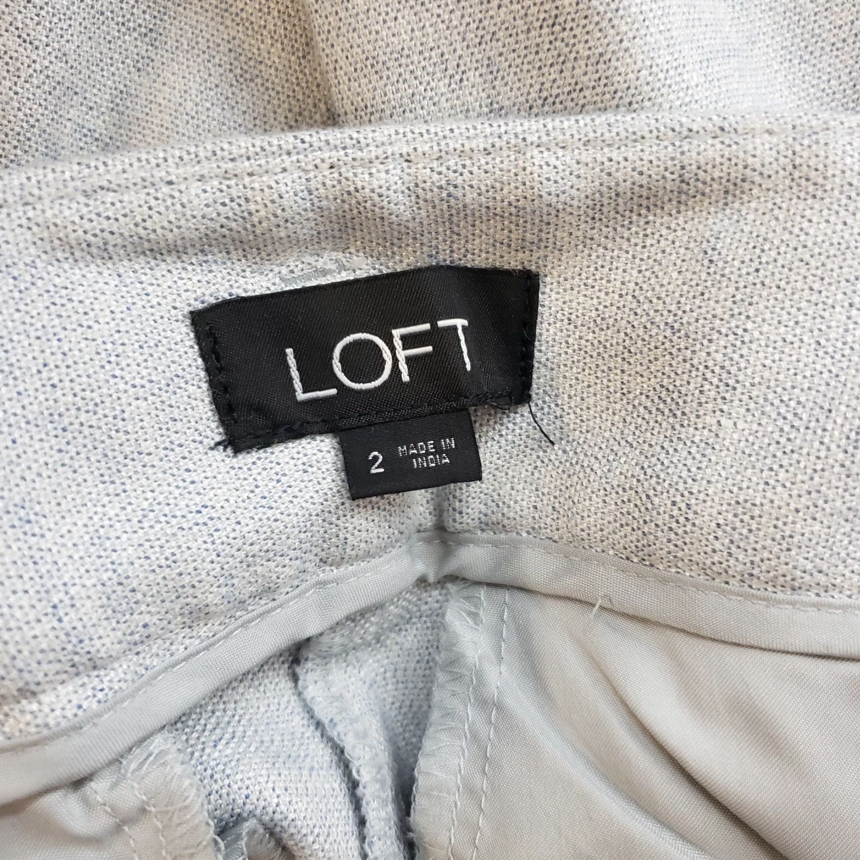 Loft LOFT Womens Pants Sz 2 Blue Gray Mid Rise Belted Linen Blend Dress Pants Womens Clothing Size 26" / US 2 / IT 38 - 6 Thumbnail