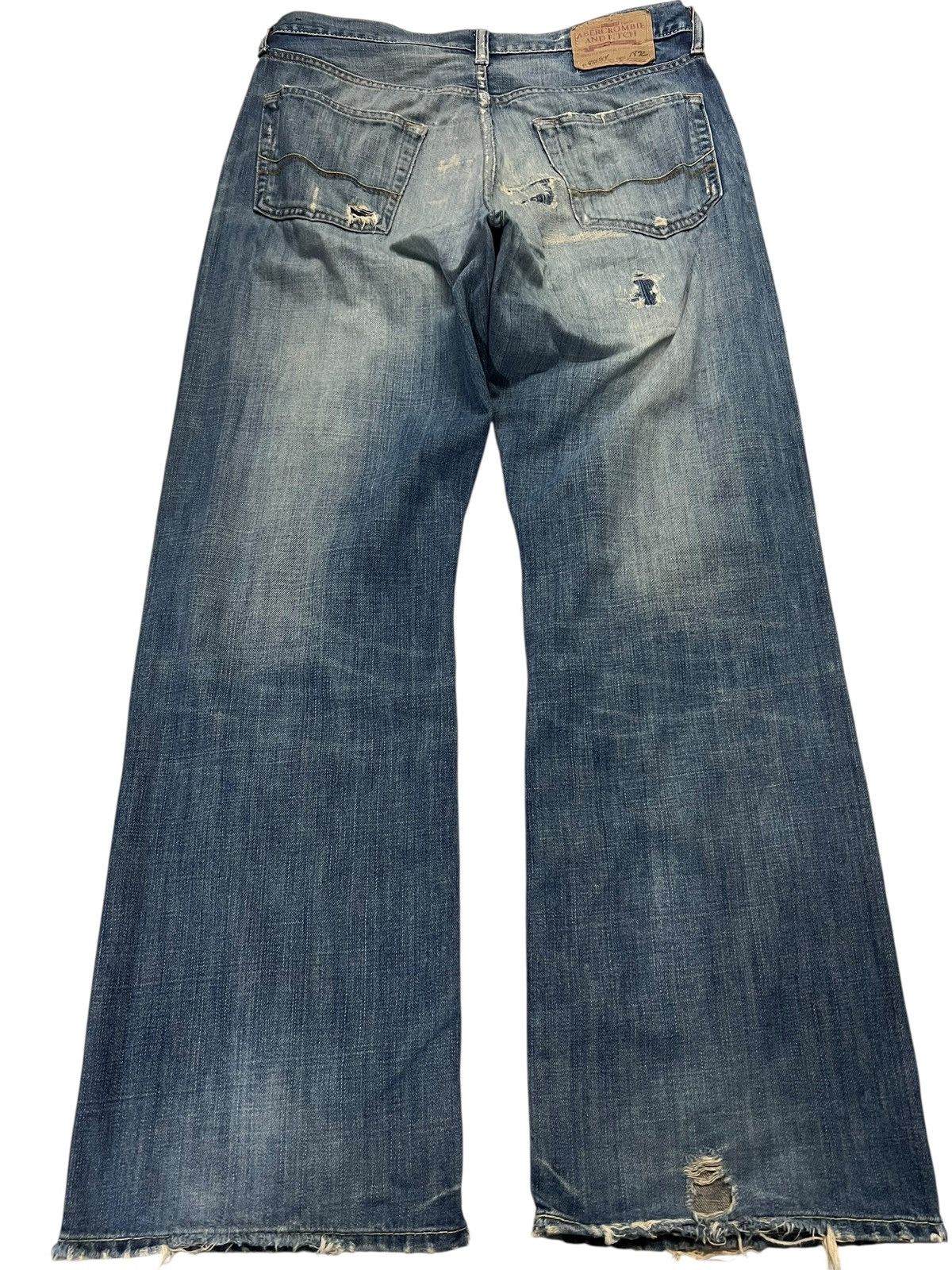 Japanese Brand 💥Flare💥Vintage Abercrombie & Fitch Distress Ripped Jean Size US 32 / EU 48 - 2 Thumbnail