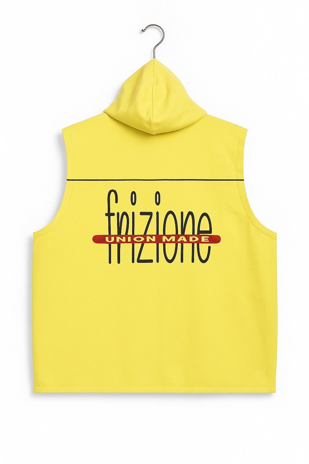 Vintage Frizione Yellow Sleeveless Hoodie Vest – Streetwear