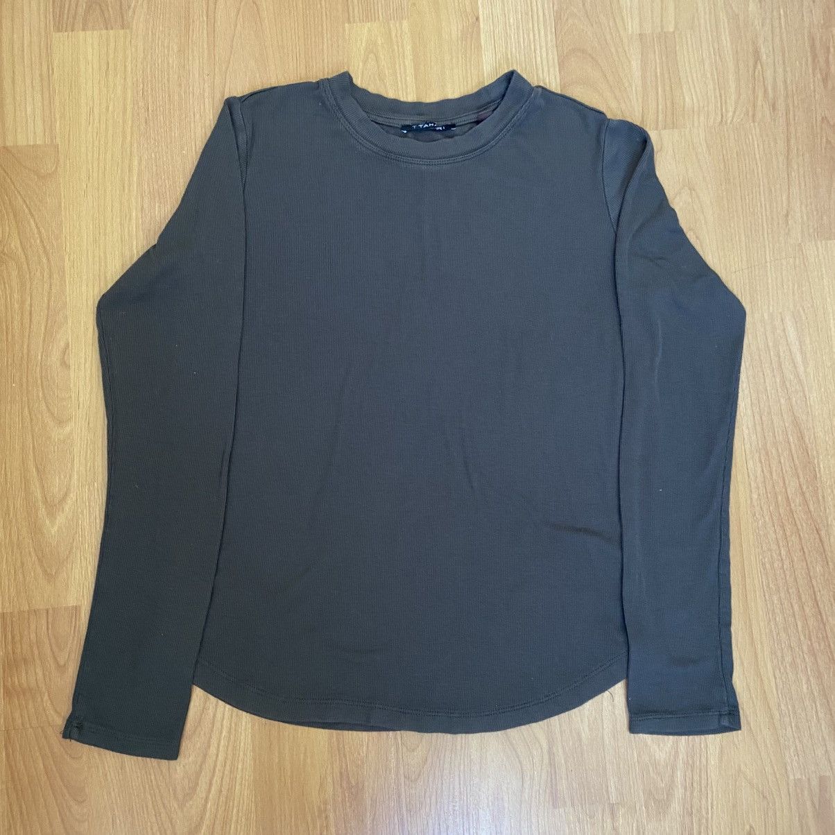 Elie Tahari Tahari Dark Green Ribbed Long Sleeve Shirt Women’s Medium Size M / US 6-8 / IT 42-44 - 2 Thumbnail