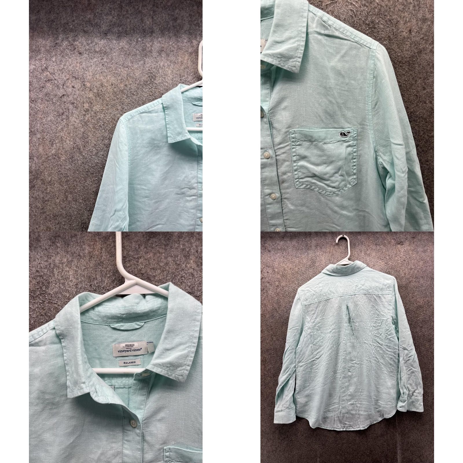 Vineyard Vines Vineyard Vines Shirt Womens 4 Green Linen Collared Button-Up Long Sleeve Top Size S / US 4 / IT 40 - 8 Thumbnail