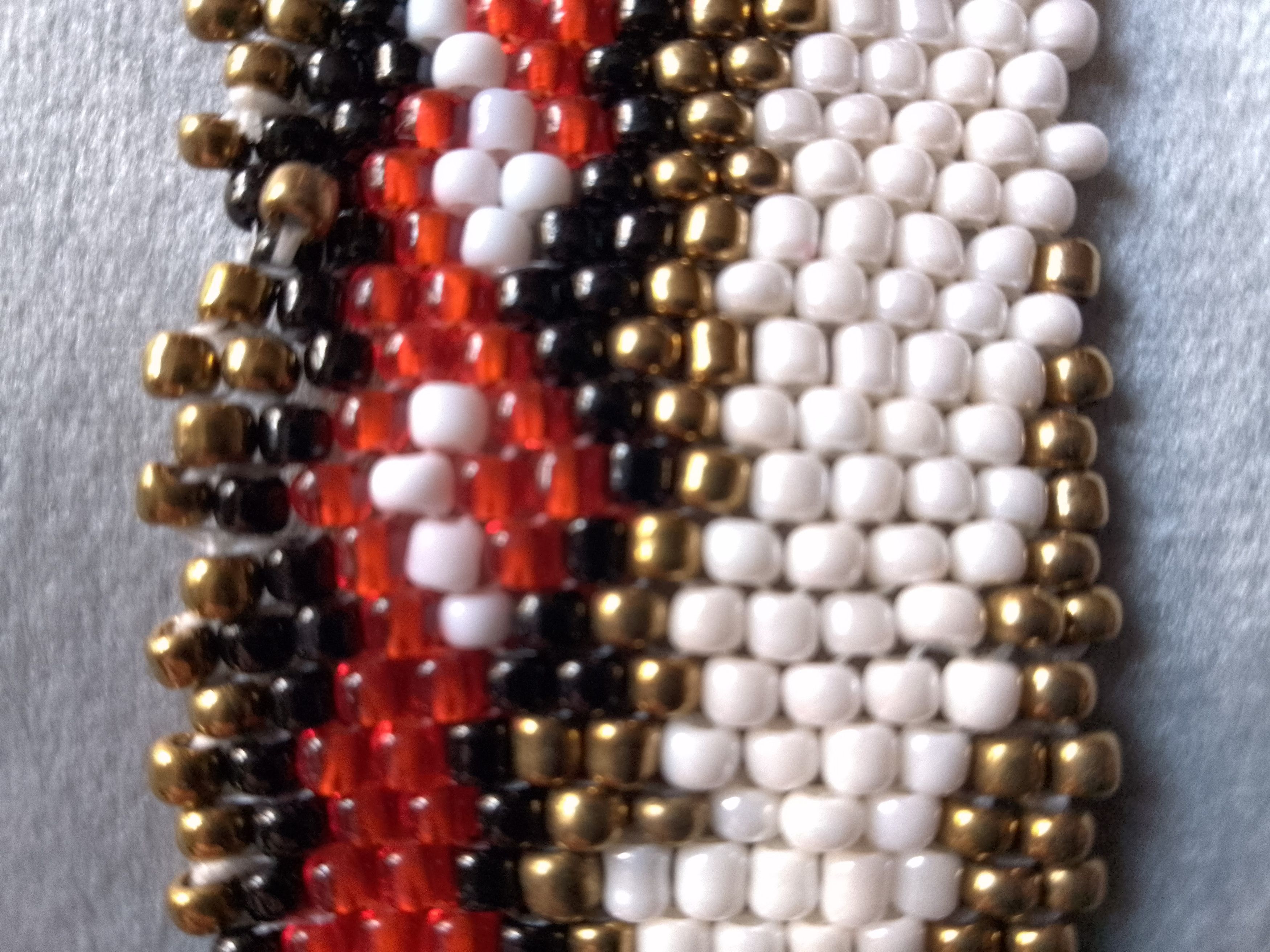 Handmade Bracelet Snake Pattern Beaded Embroidered Elegant Ethnic Size ONE SIZE - 4 Thumbnail