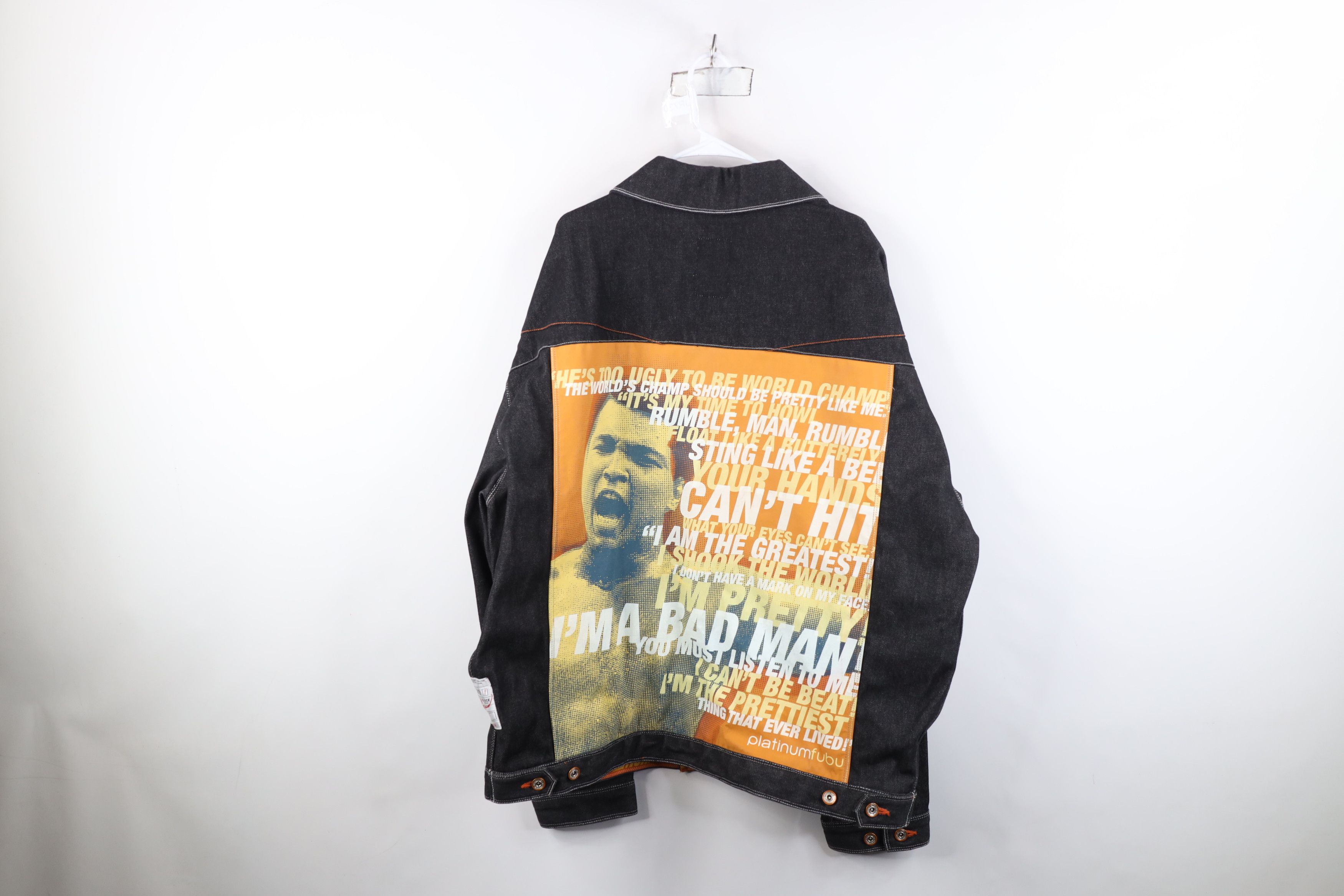 Fubu Deadstock Vintage FUBU Muhammad Ali Denim Trucker Jacket Size US XXL / EU 58 / 5 - 14 Thumbnail