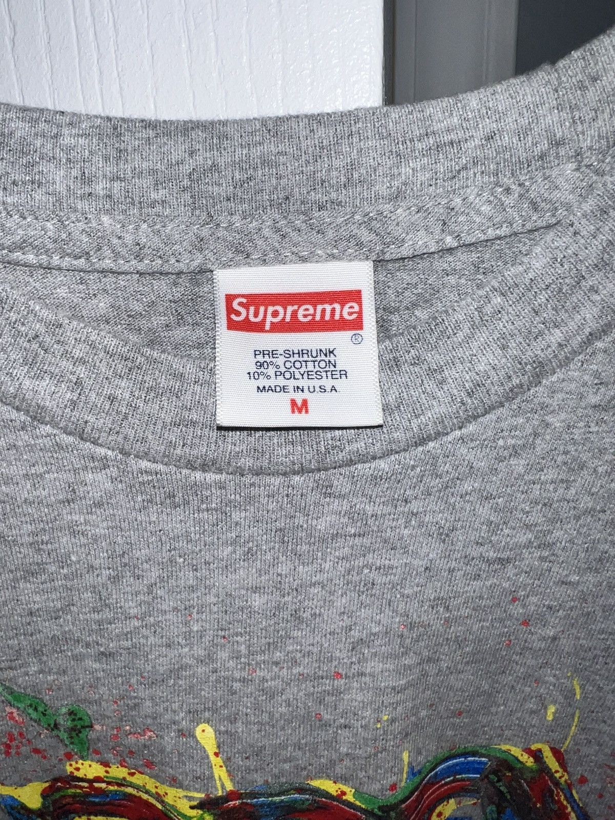 Supreme Supreme Paint Logo Tee - Heather Grey Size US M / EU 48-50 / 2 - 2 Thumbnail