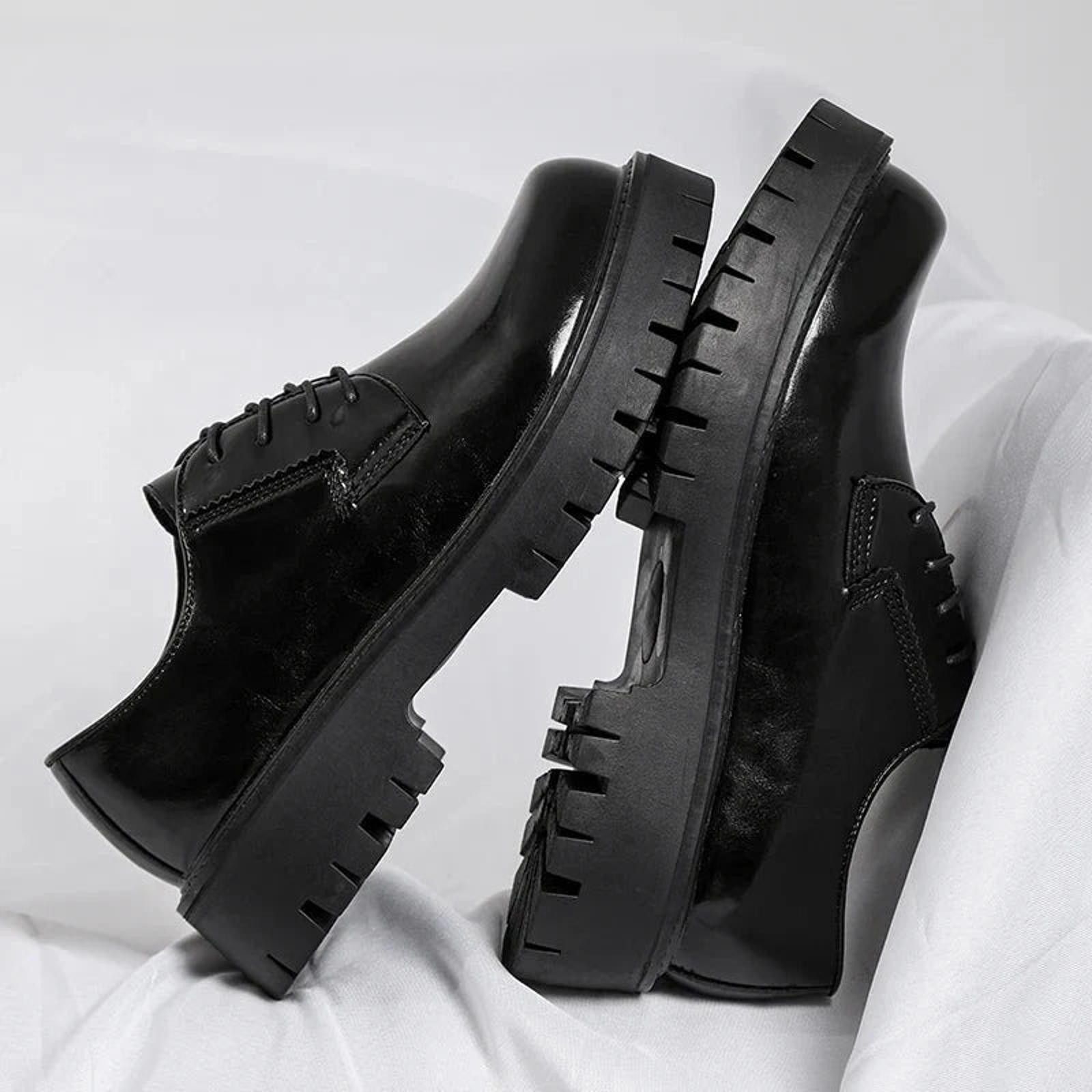 Leather Faux Leather Mapo Lace Up Chunky Shoes Size US 7 / EU 40 - 10 Thumbnail
