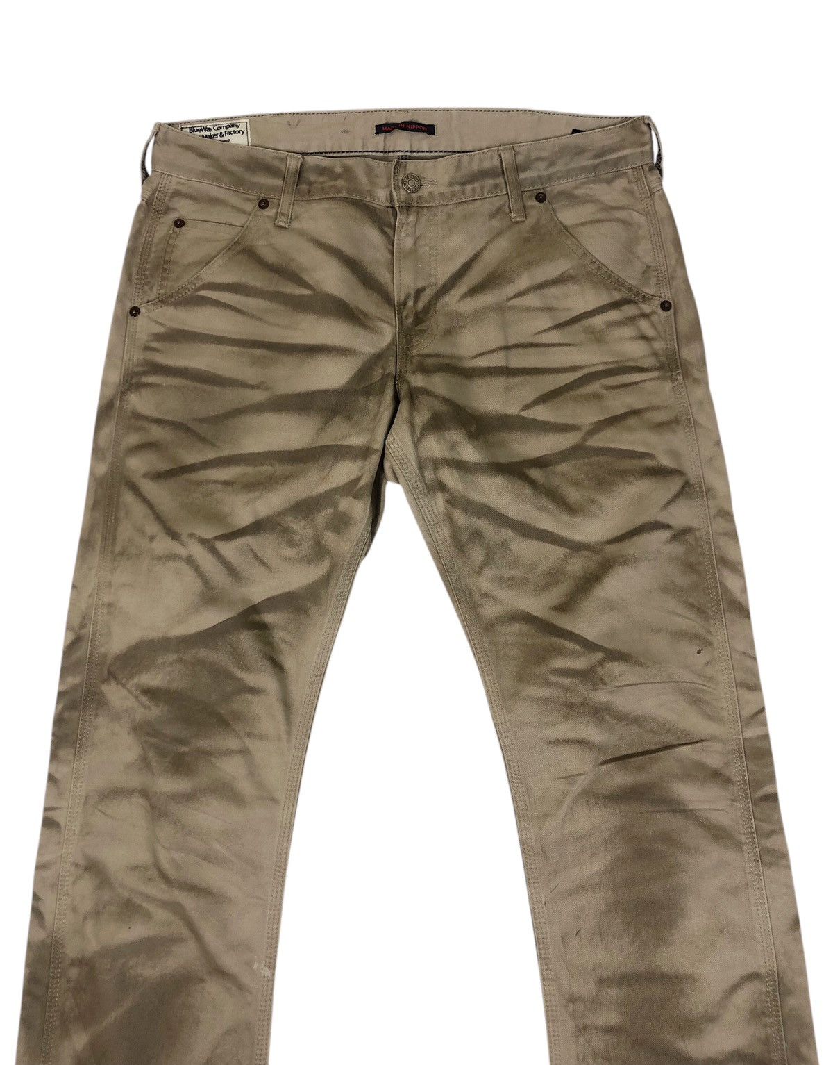 Japanese Brand Flare Blue Ways Rusty Washed Casual Pants Size US 34 / EU 50 - 3 Thumbnail