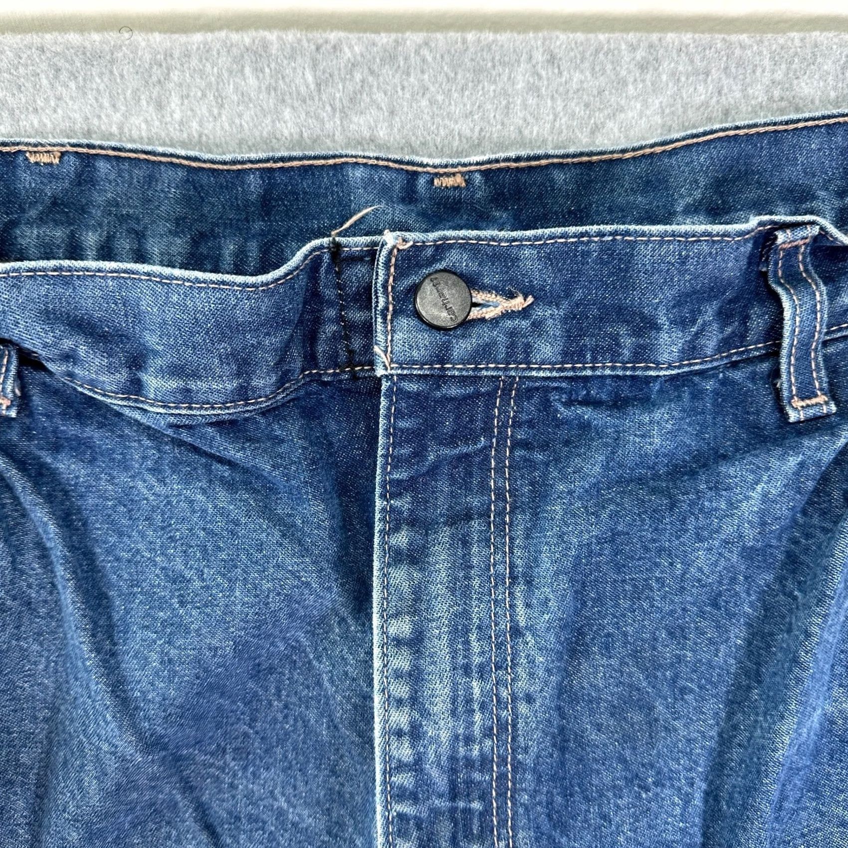 Carhartt Carhartt Jeans Blue Men 38X34 Original Fit Denim Distressed Straight 5-Pocket Button Closure FR Mexico Made In provenance? Size US 38 / EU 54 - 3 Thumbnail