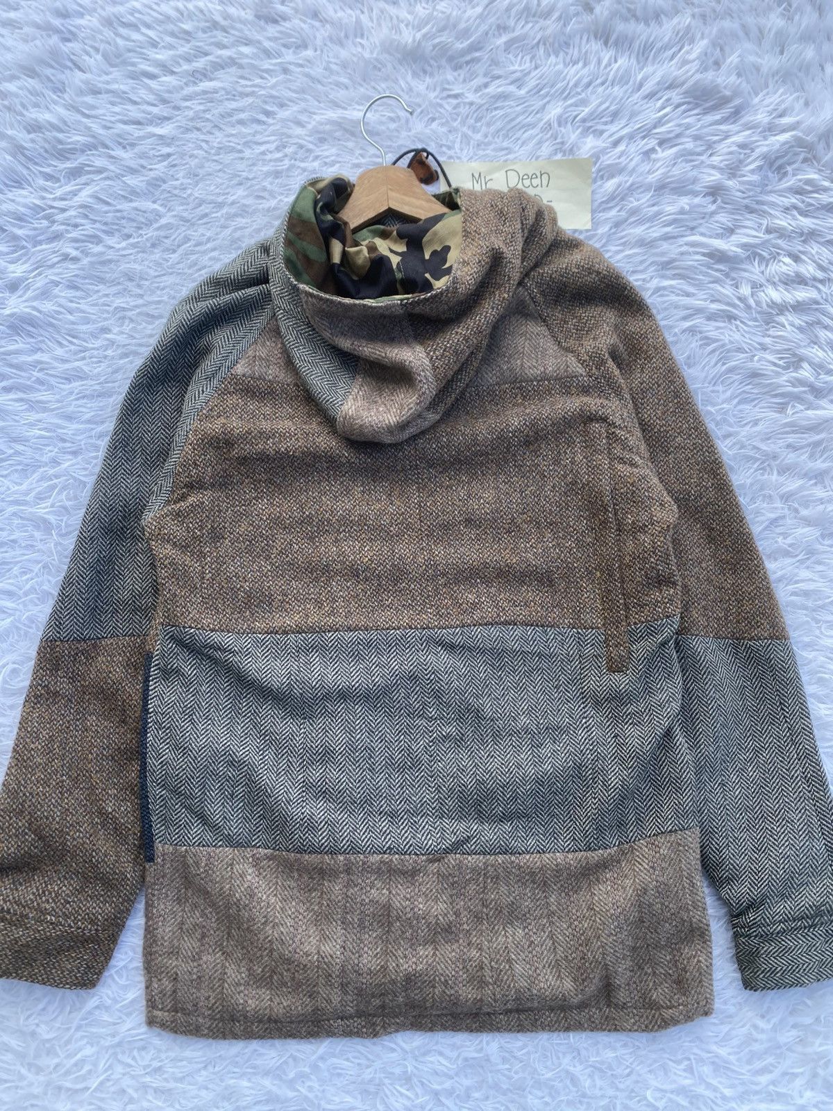 Harris Tweed Rare 1998 Vintage Harris Tweed multitone wool hoodie jacket Size US M / EU 48-50 / 2 - 21 Thumbnail