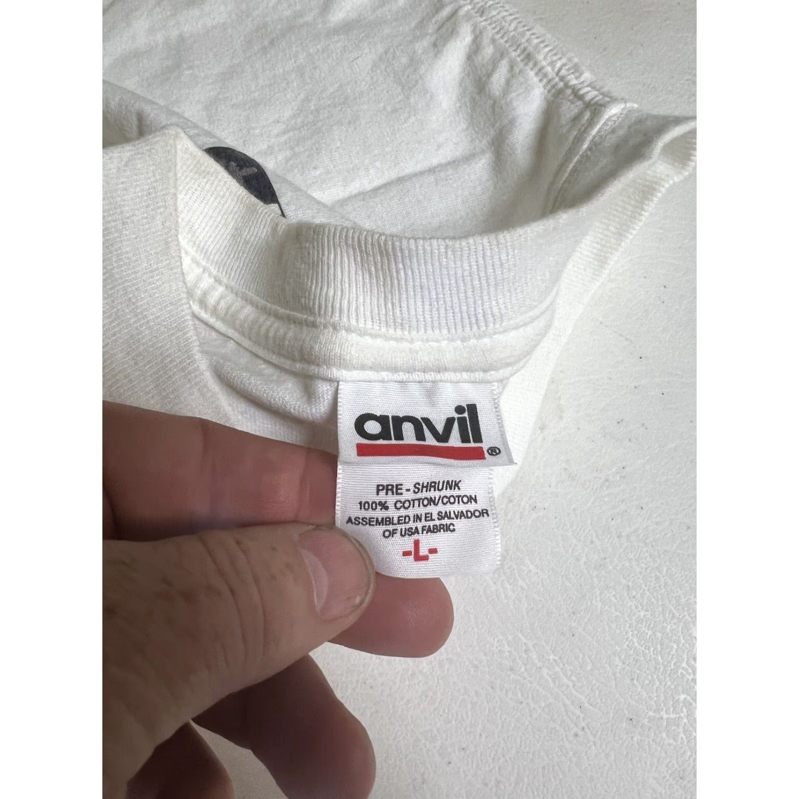 Anvil VINTAGE Anvil White T-Shirt African Tribal Solid Crew Neck Short Sleeve L Men Large Size US L / EU 52-54 / 3 - 4 Thumbnail