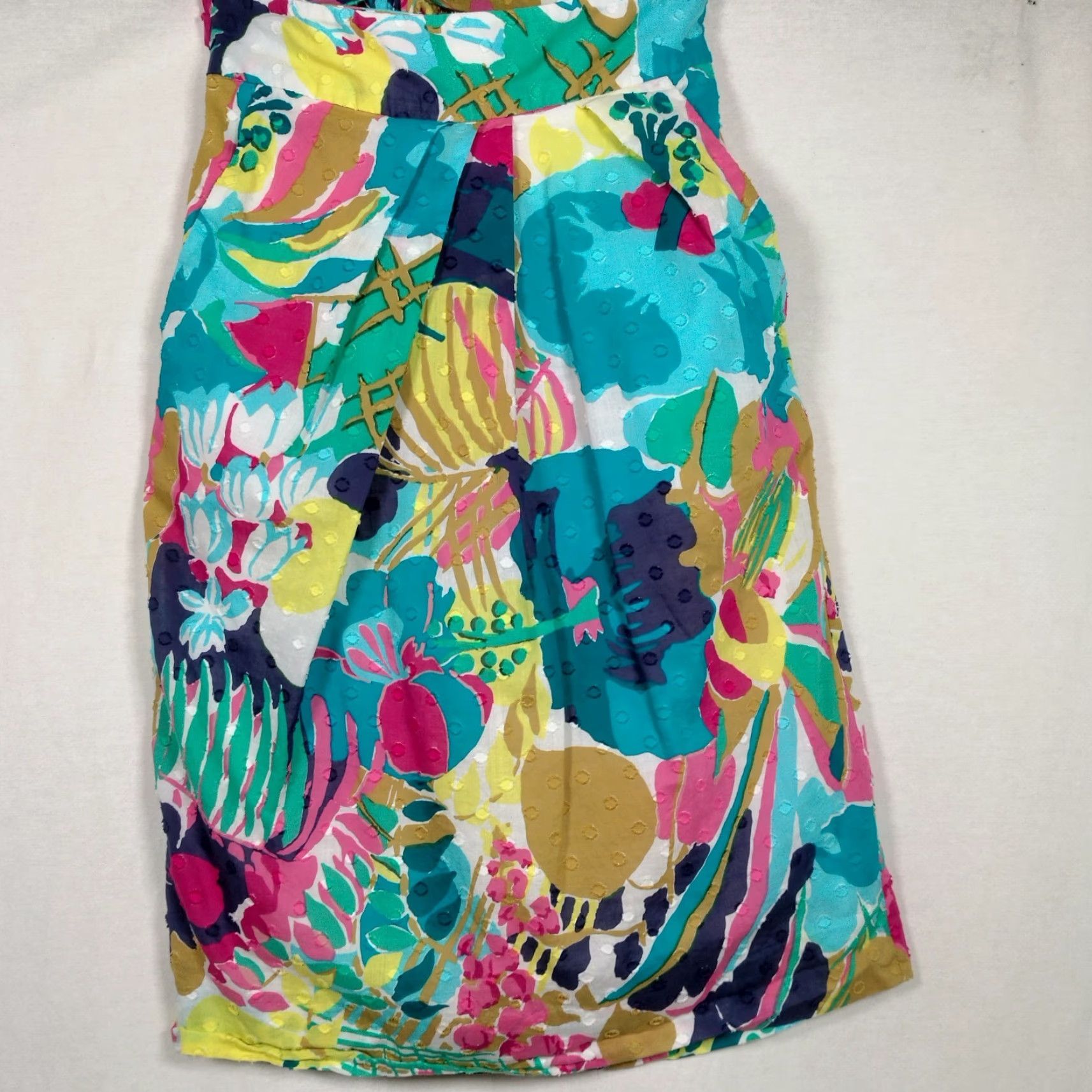 Pinko VINTAGE J Crew Floral Pleated Skirt Set Womens 0P Petite Cotton Satin Beach Summer Outfit Size 25" / US 0 / IT 36 - 4 Thumbnail