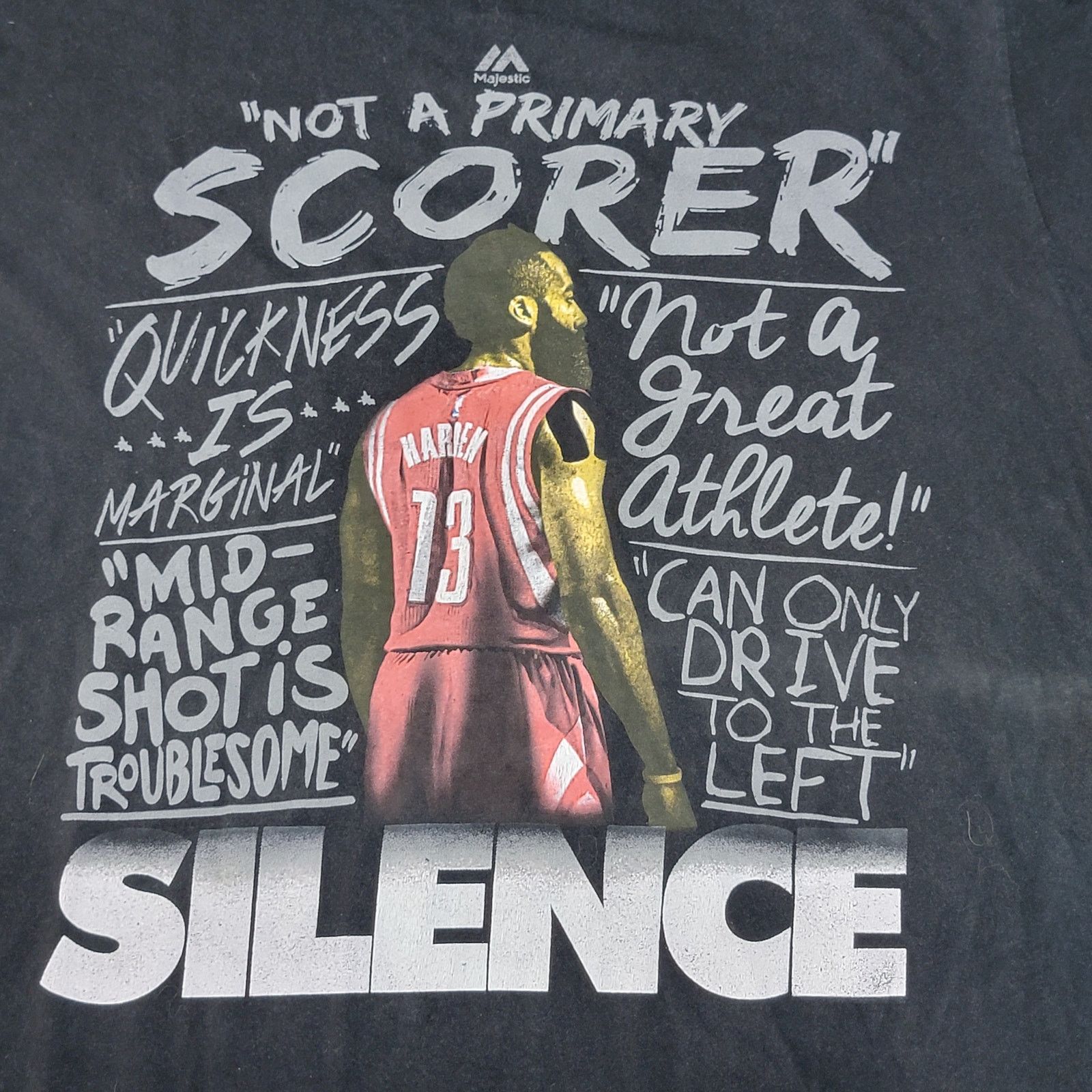 Majestic NBA Majestic James Harden Unisex Tee "Critics Haters" - XL Size US XL / EU 56 / 4 - 2 Thumbnail