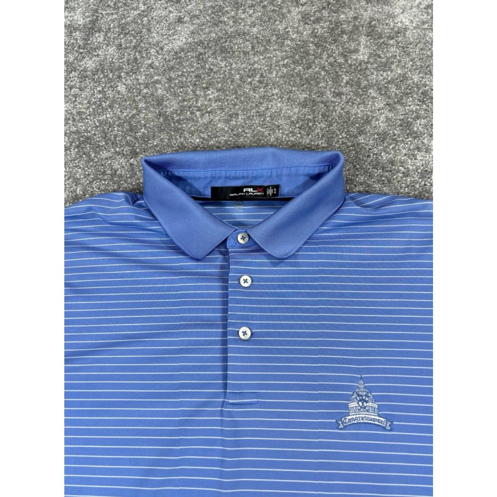 RLX Ralph Lauren RLX Ralph Lauren Polo Shirt Mens XL Blue White Golf Logo Shirt Size US XL / EU 56 / 4 - 2 Thumbnail