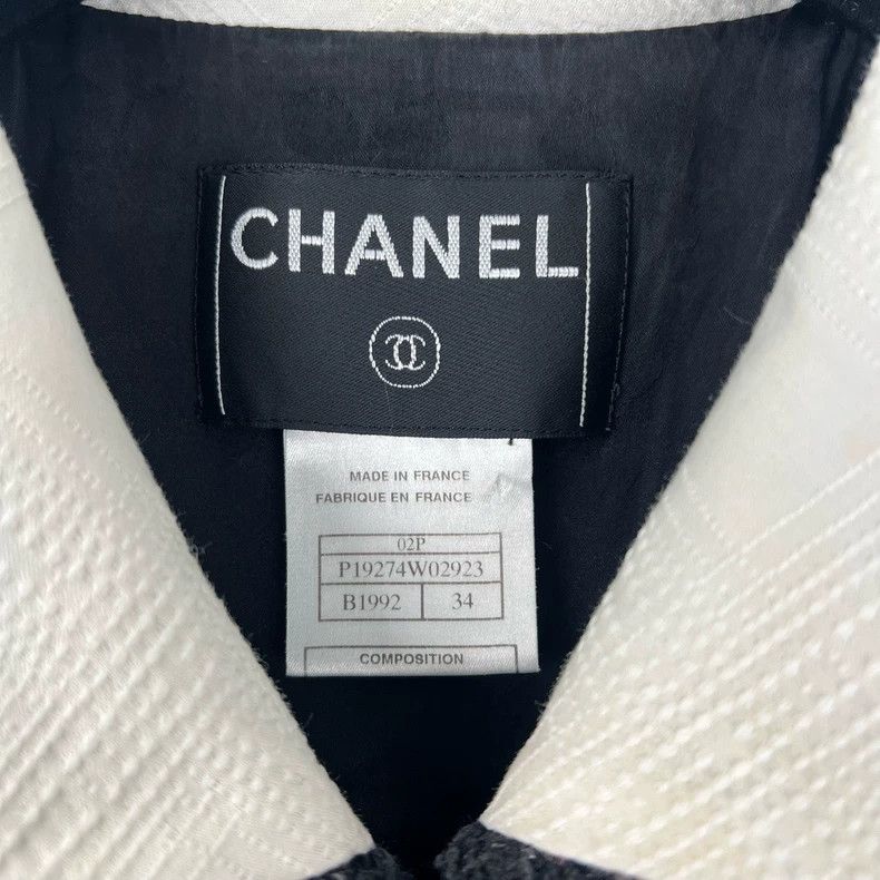 Chanel Chanel Black and white fine tweed coat Size XXS / US 00 / IT 34 - 5 Thumbnail