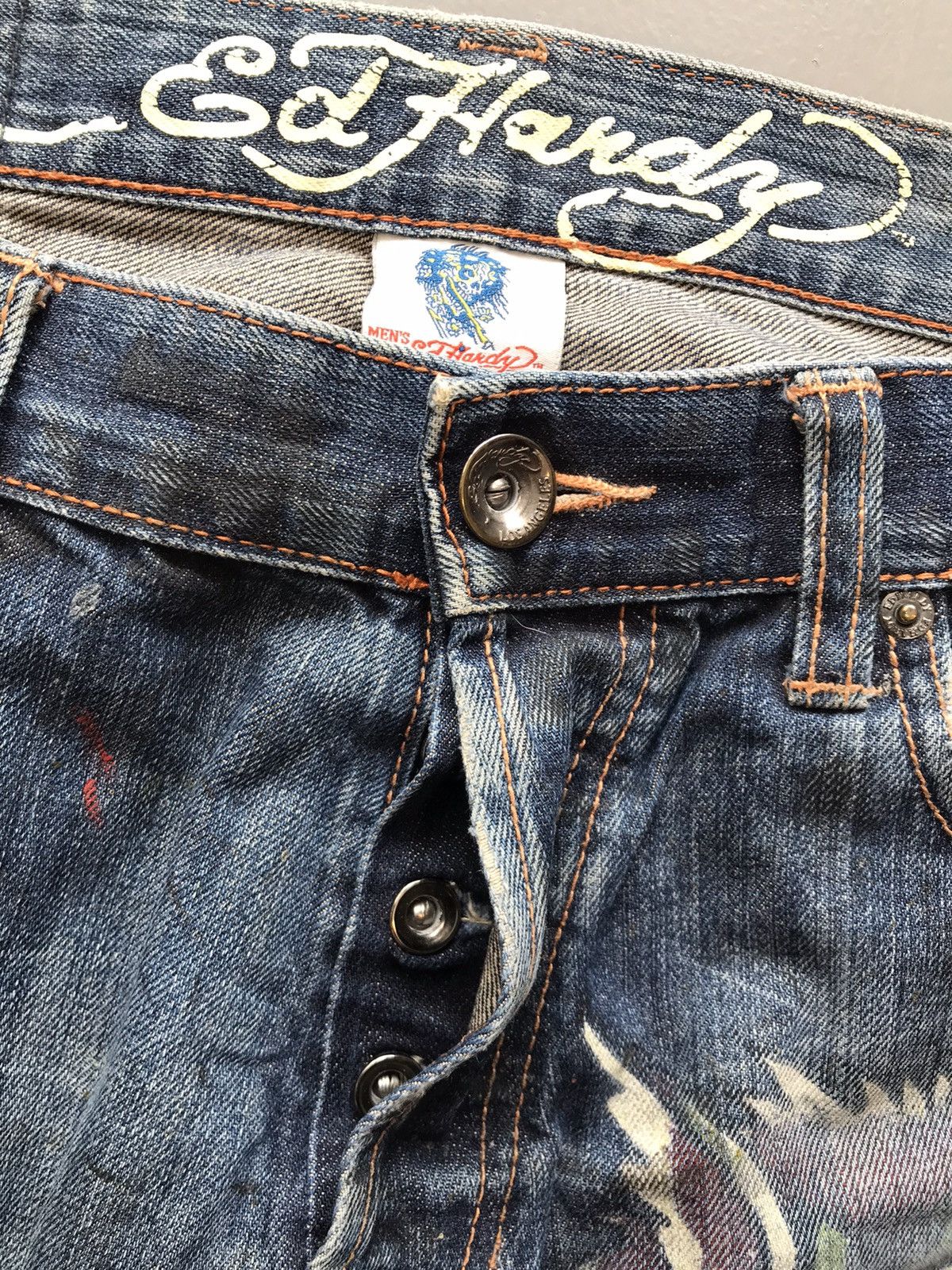 Ed Hardy × Vintage Vintage Edhardy dragons 🐉 embroidered denim Size US 34 / EU 50 - 6 Thumbnail