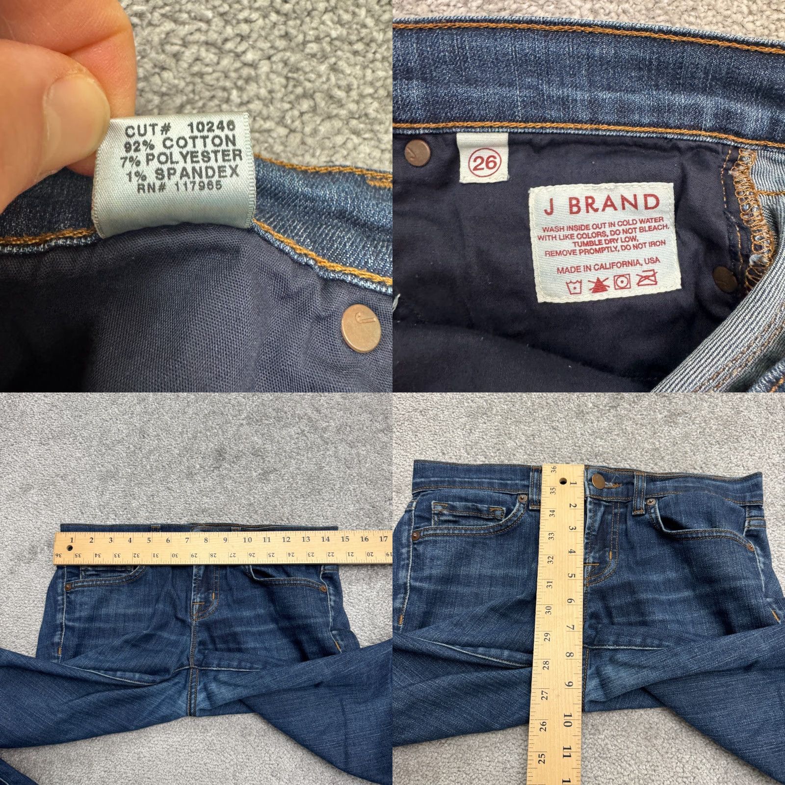 J Brand J Brand 910 Jeans Womens 26 Blue Dark Wash Mid Rise Skinny Denim Stretch Pocket 5-Pocket Regular Casual Vintage: No Men... (Oops) Size 26" / US 2 / IT 38 - 8 Thumbnail