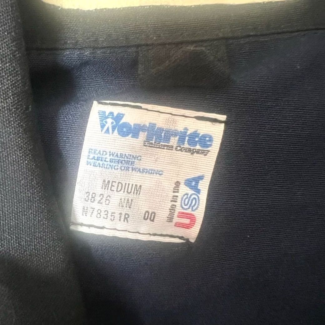 Vintage Workrite FR Jacket Men's Medium lightweight Navy fire resistant work Size US M / EU 48-50 / 2 - 2 Thumbnail