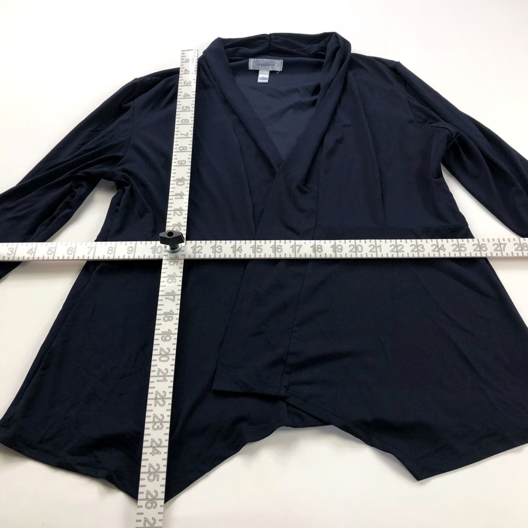 Vintage Dress Barn XL Cardigan Lightweight Womens Blouse Top Navy Blue Polyester Spandex Shirt Dress Barn XL Cardigan Lightweight Navy Blue Womens Blouse Size XL / US 12-14 / IT 48-50 - 3 Thumbnail