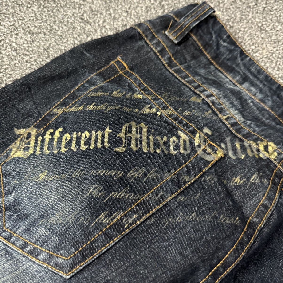 If Six Was Nine 🔥🇯🇵 Japanese Flared Cross Distressed Sorridere Jeans Size US 33 - 11 Thumbnail