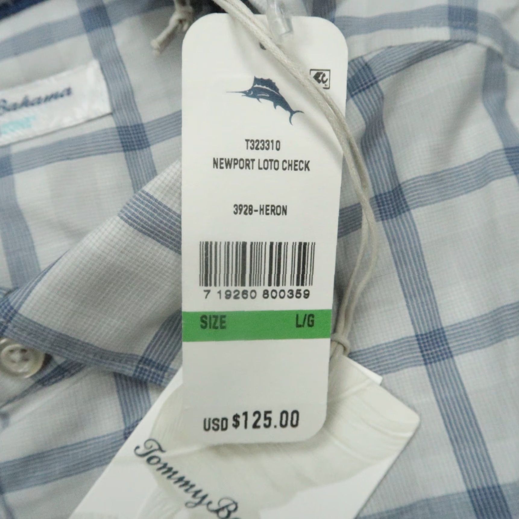 Tommy Bahama VINTAGE Tommy Bahama Shirt Mens Large Blue Gray Plaid Newport Loto Check NWT Size US L / EU 52-54 / 3 - 4 Thumbnail