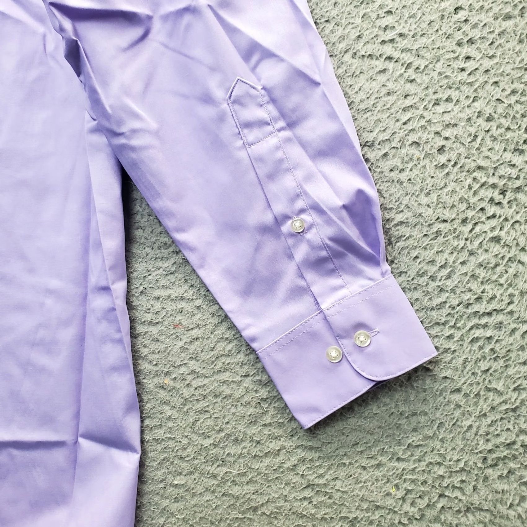 Van Heusen Van Heusen Dress Shirt Men M Purple Regular Button-Down Wrinkle Free 15.5 Neck Long Sleeve Solid Shirt Mens Size 40R - 7 Thumbnail