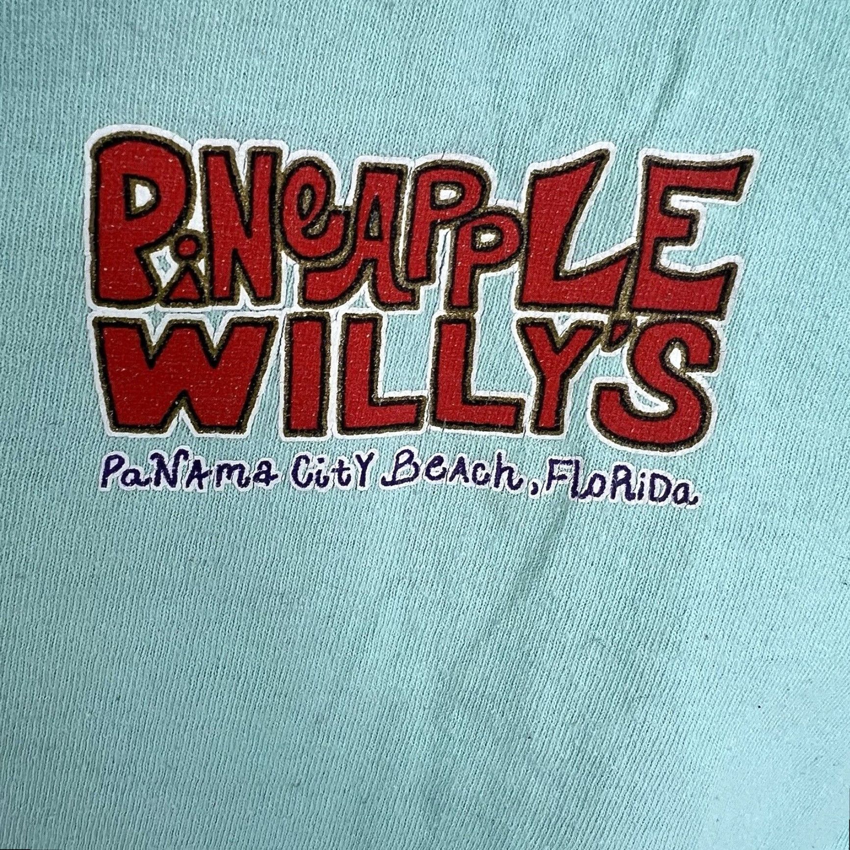 Vintage PINEAPPLE WILLIES Panama City Beach Tank Top Adult S Teal Graphic Print Double-Sided Beach Logo Mens Size S Teal Size US S / EU 44-46 / 1 - 3 Thumbnail