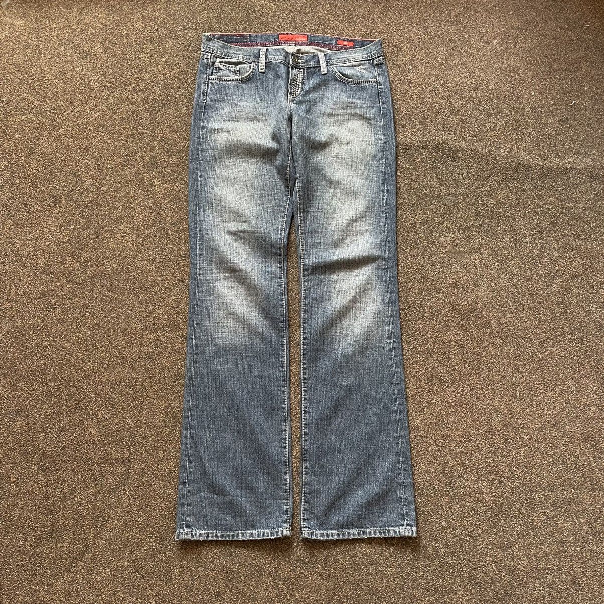 Vintage Vintage 90s Y2K Baggy Flared Jeans Distressed Skate Logo 33 Size 33" - 1 Thumbnail