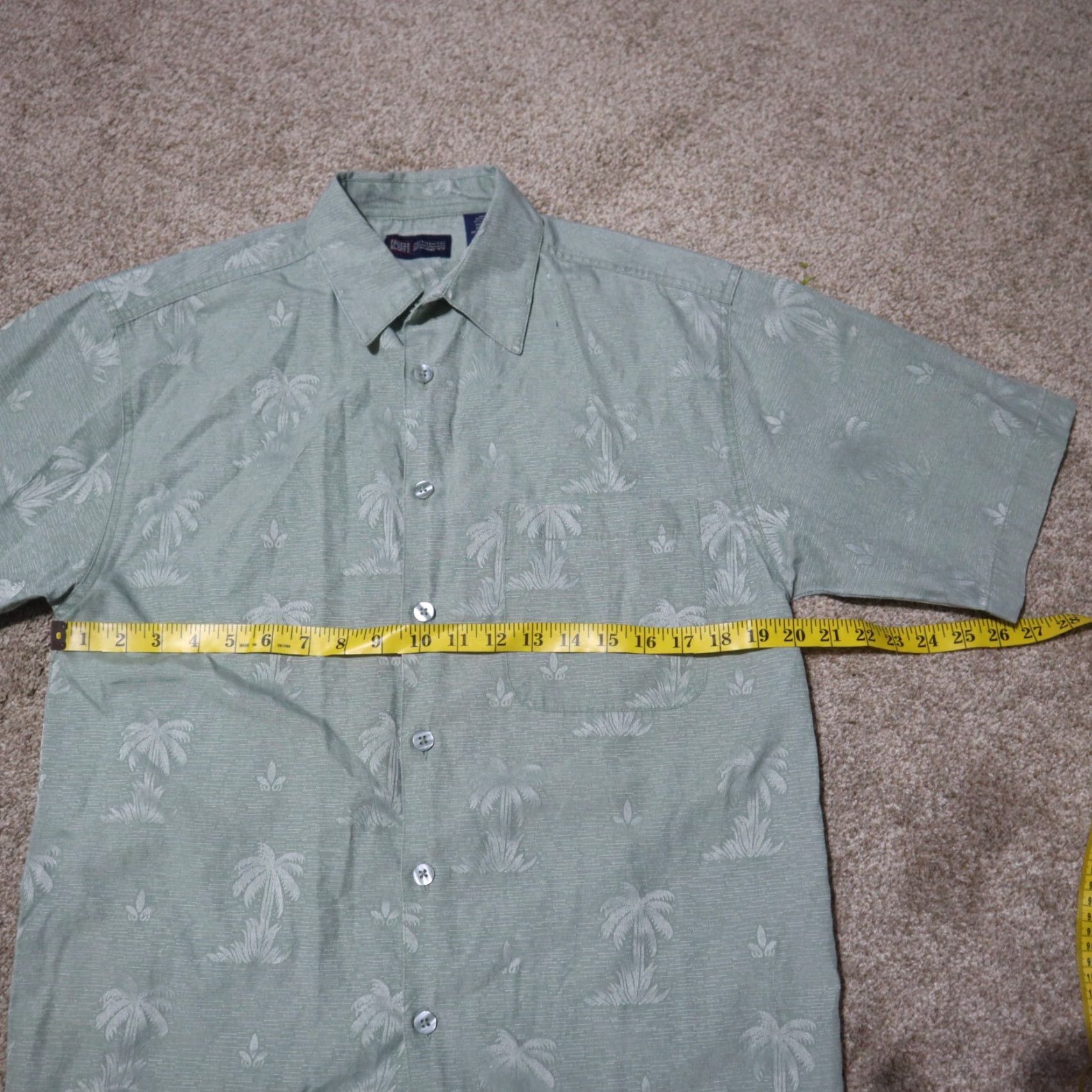 Faded Glory Faded Glory Shirt Button-Up Hawaiian Casual Men's S Small Blue Gray Floral Short Sleeve Size US S / EU 44-46 / 1 - 5 Thumbnail