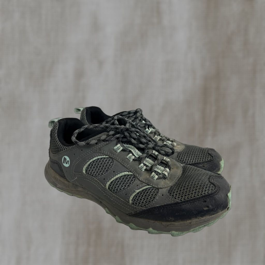 Merrell Merrell Sneaker Women Castle Rock/Lagoon Gray Teal Lace Up Mid Top Hiking Outdoor Shoe 9 US 40 EU Mens? Size US 9 / IT 39 - 1 Thumbnail