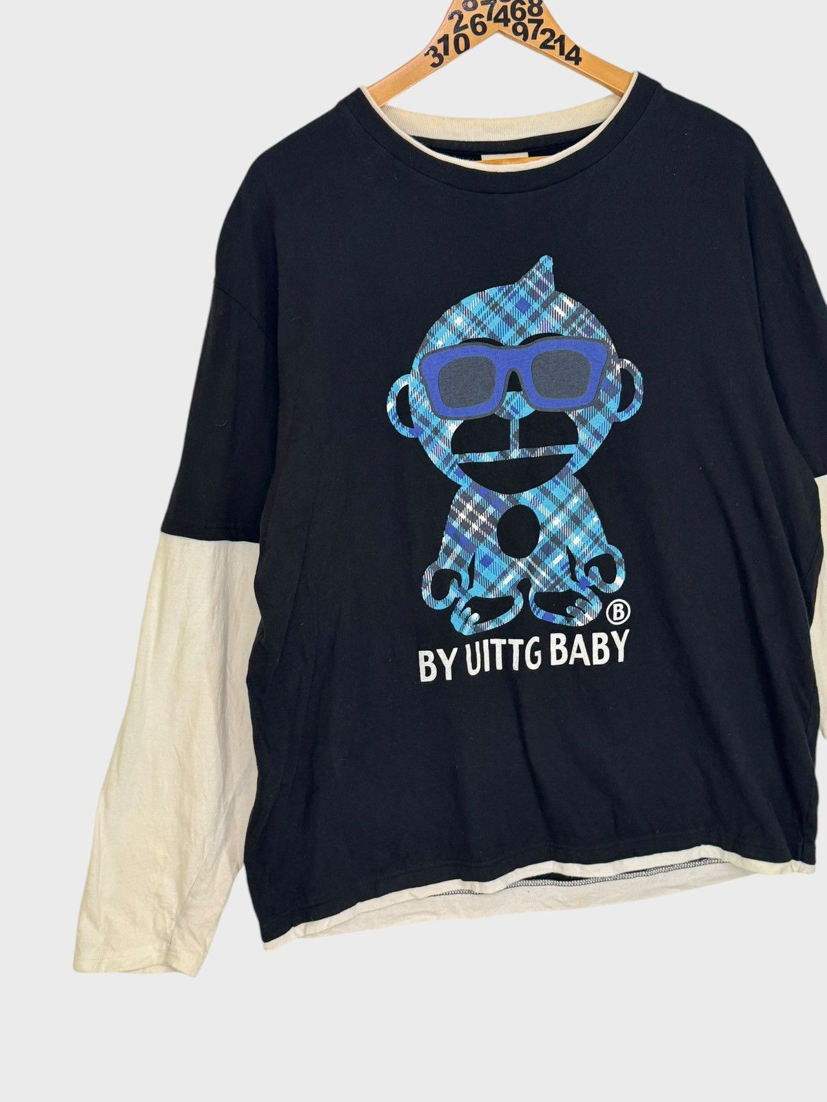 Japanese Brand Uittg Baby Double Check Hyper Primates Longsleeve Size US XL / EU 56 / 4 - 3 Thumbnail