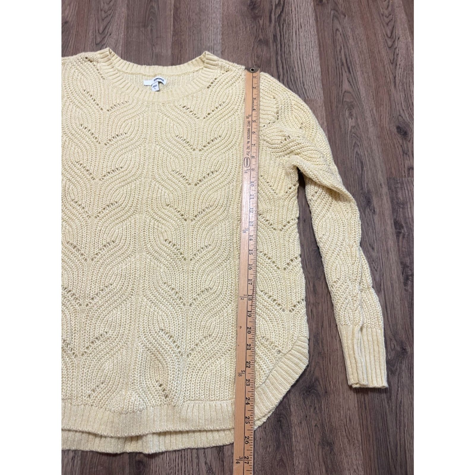 Vintage Sonoma Sweater Women's Large Yellow Knit Pullover Crew Neck Knitting Casual Regular Pullover Size L / US 10 / IT 46 - 7 Thumbnail