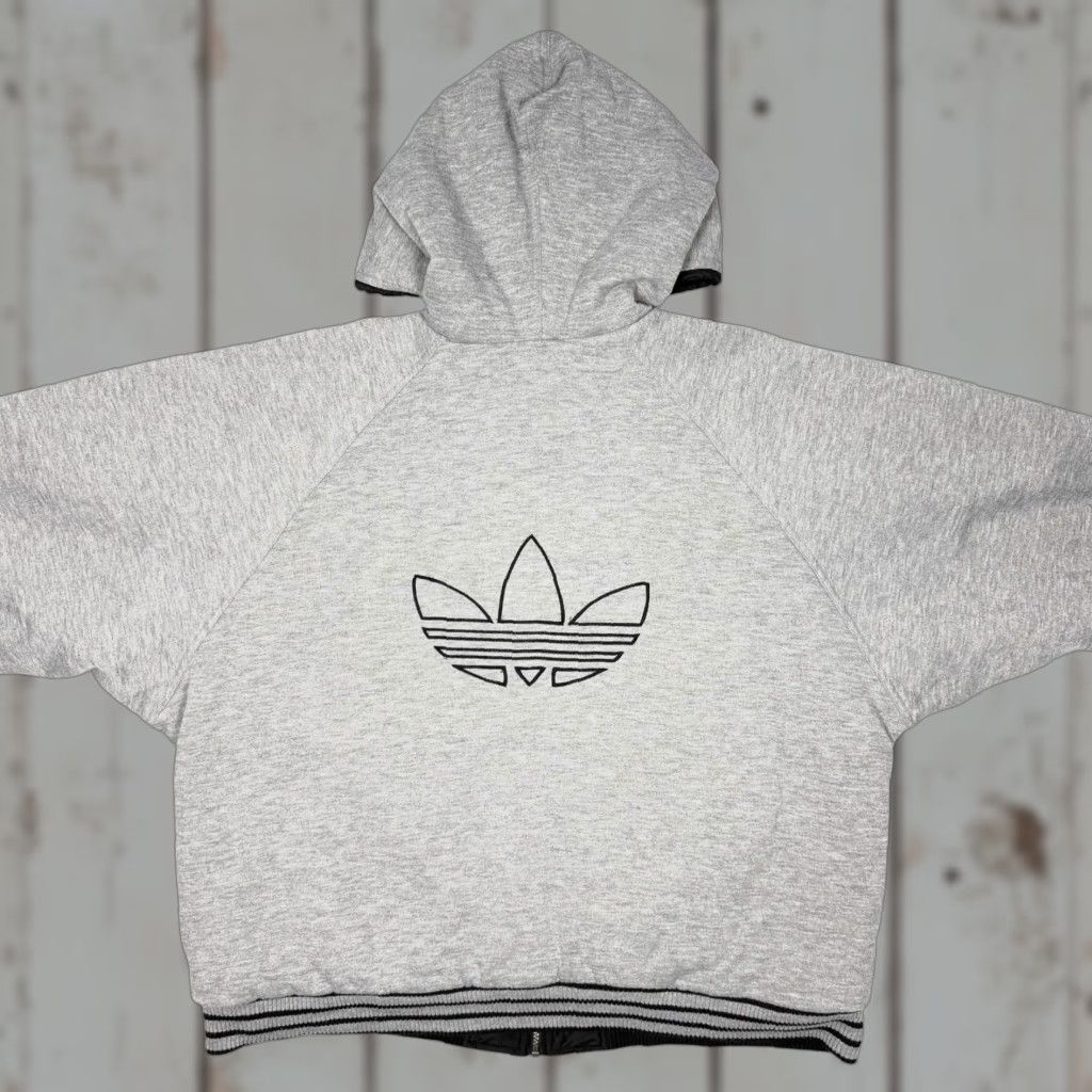 Adidas VINTAGE Adidas Trefoil Grey Hooded Parka Jacket Mens XL Size US XL / EU 56 / 4 - 1 Thumbnail