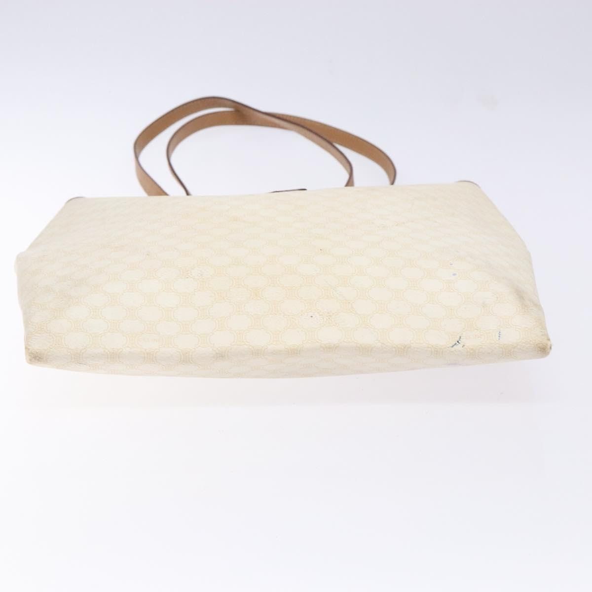 Celine CELINE Macadam Canvas Tote Bag Pvc Leather White Gold Size ONE SIZE - 9 Thumbnail
