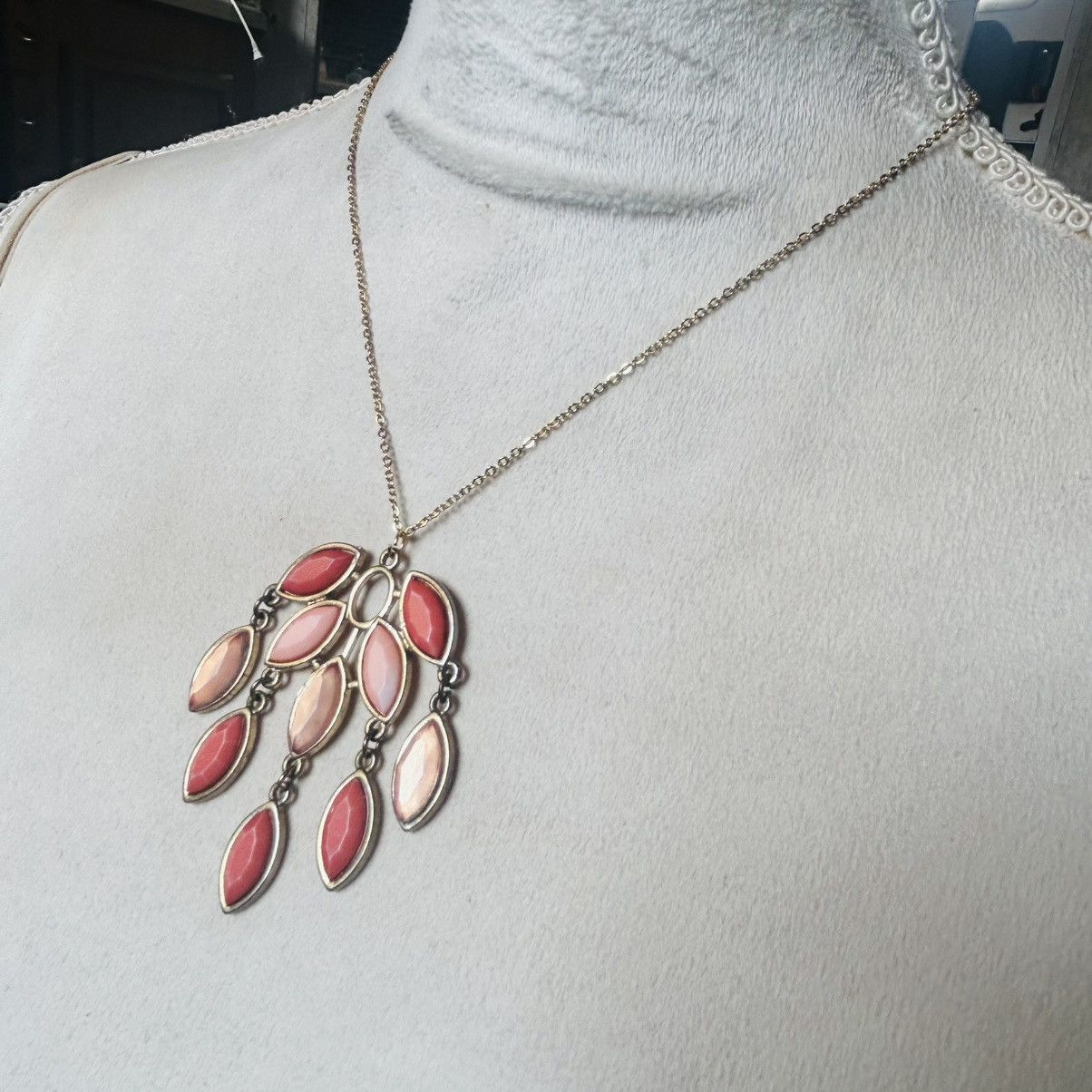 Handmade Handcrafted vintage repurpose faceted marquis necklace Size ONE SIZE - 3 Thumbnail