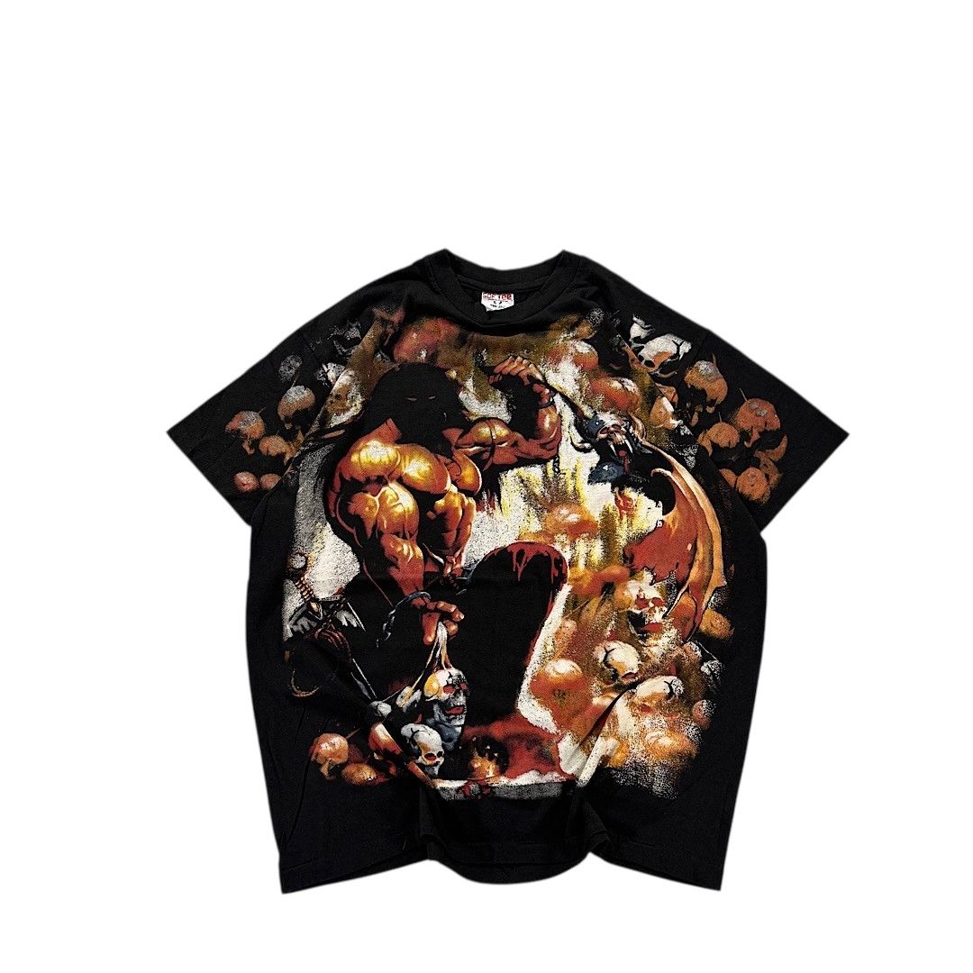 Vintage Vintage Manowar 1994 All Over Print Shirt Size US L / EU 52-54 / 3 - 1 Thumbnail