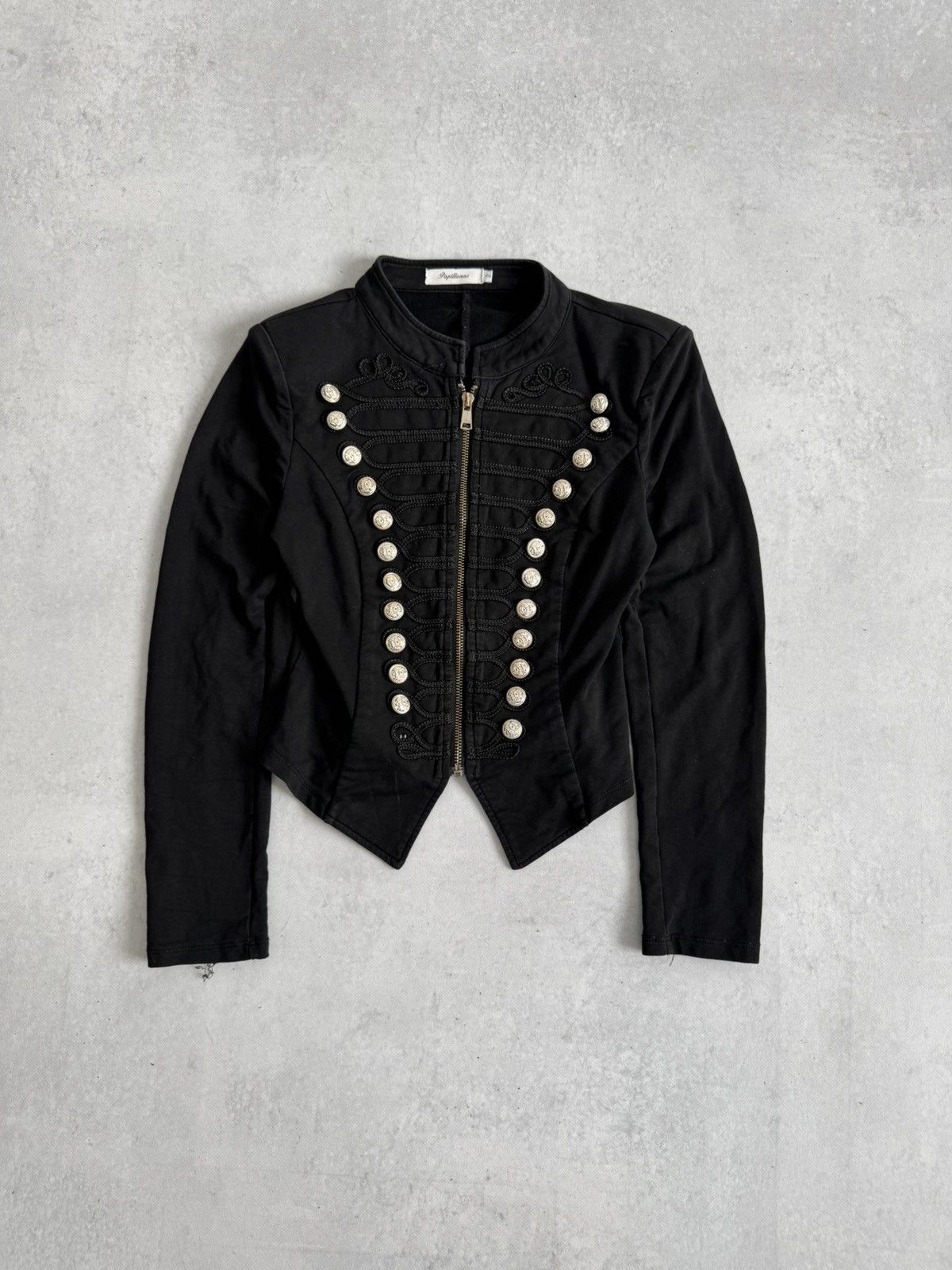 If Six Was Nine Napoleon Style Cropped Jacket Black Lightweight Size XS / US 0-2 / IT 36-38 - 1 Thumbnail