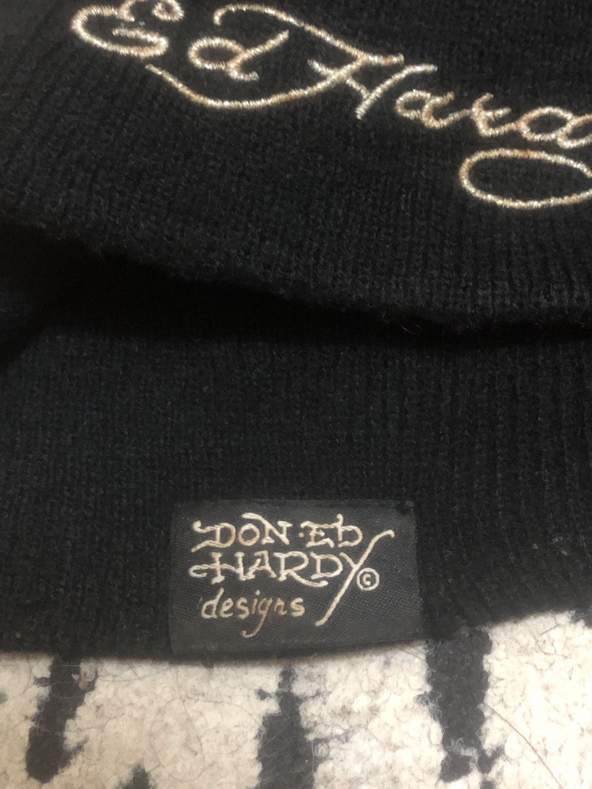 Ed Hardy Rare! CRAZY Y2K DON Ed Hardy Design Beanie Hat Size ONE SIZE - 1 Thumbnail