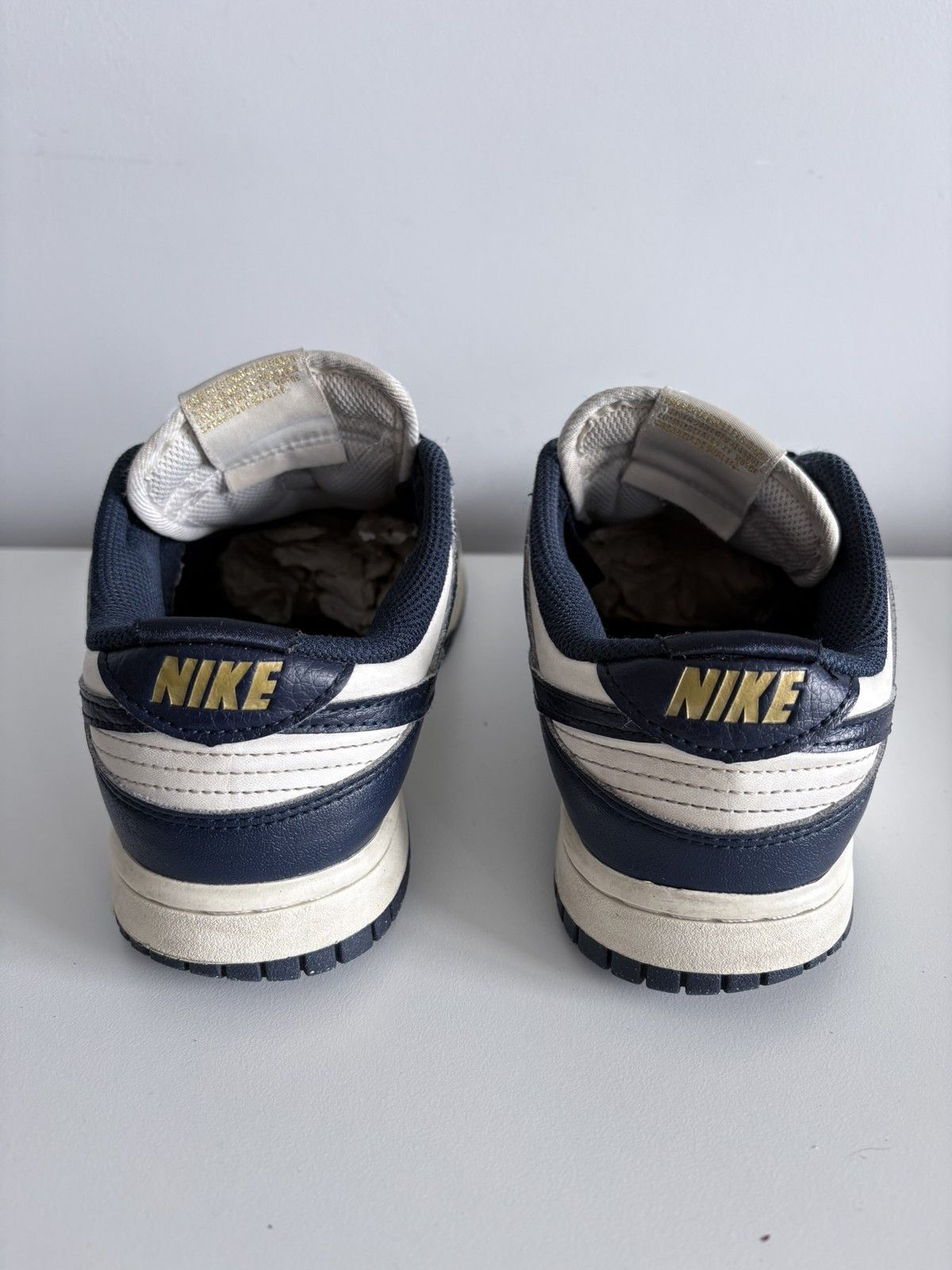 Nike Nike Dunk Low navy blue and white leather women's size 37.5 Size US 7.5 / IT 37.5 - 5 Thumbnail