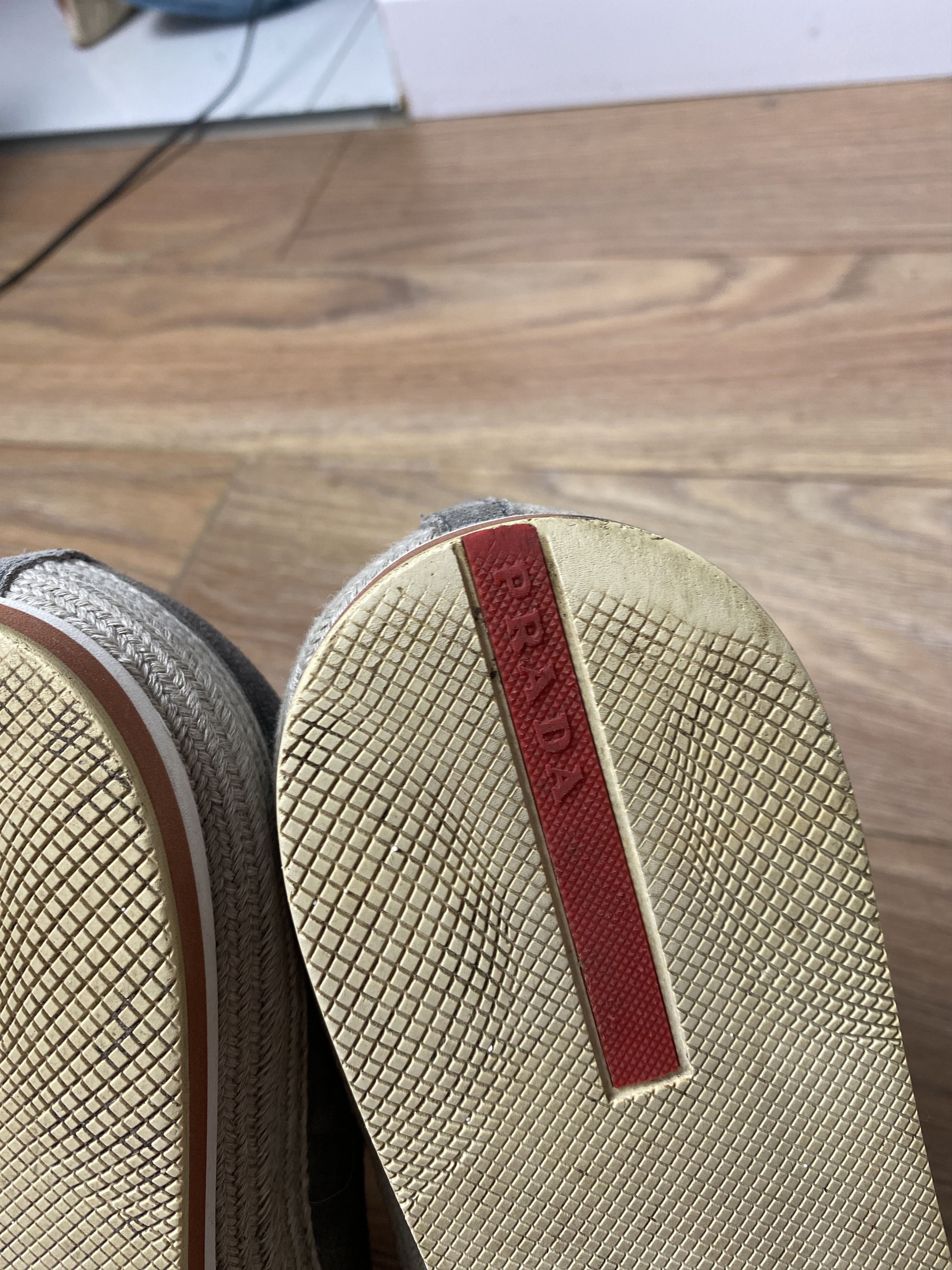 Prada Prada luxury slip ons suede gray espadrilles Size US 10 / EU 43 - 5 Thumbnail