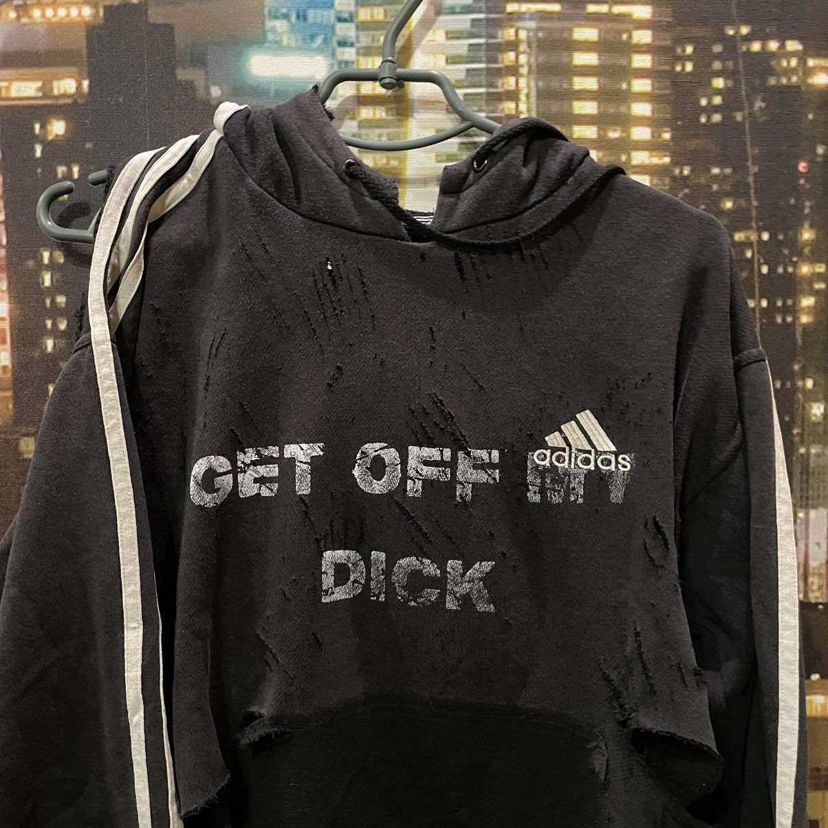 Adidas VINTAGE Y2K ADIDAS HOODIE GET OFF MY DICK PENIS FUNNY PORNO Size US S / EU 44-46 / 1 - 2 Thumbnail