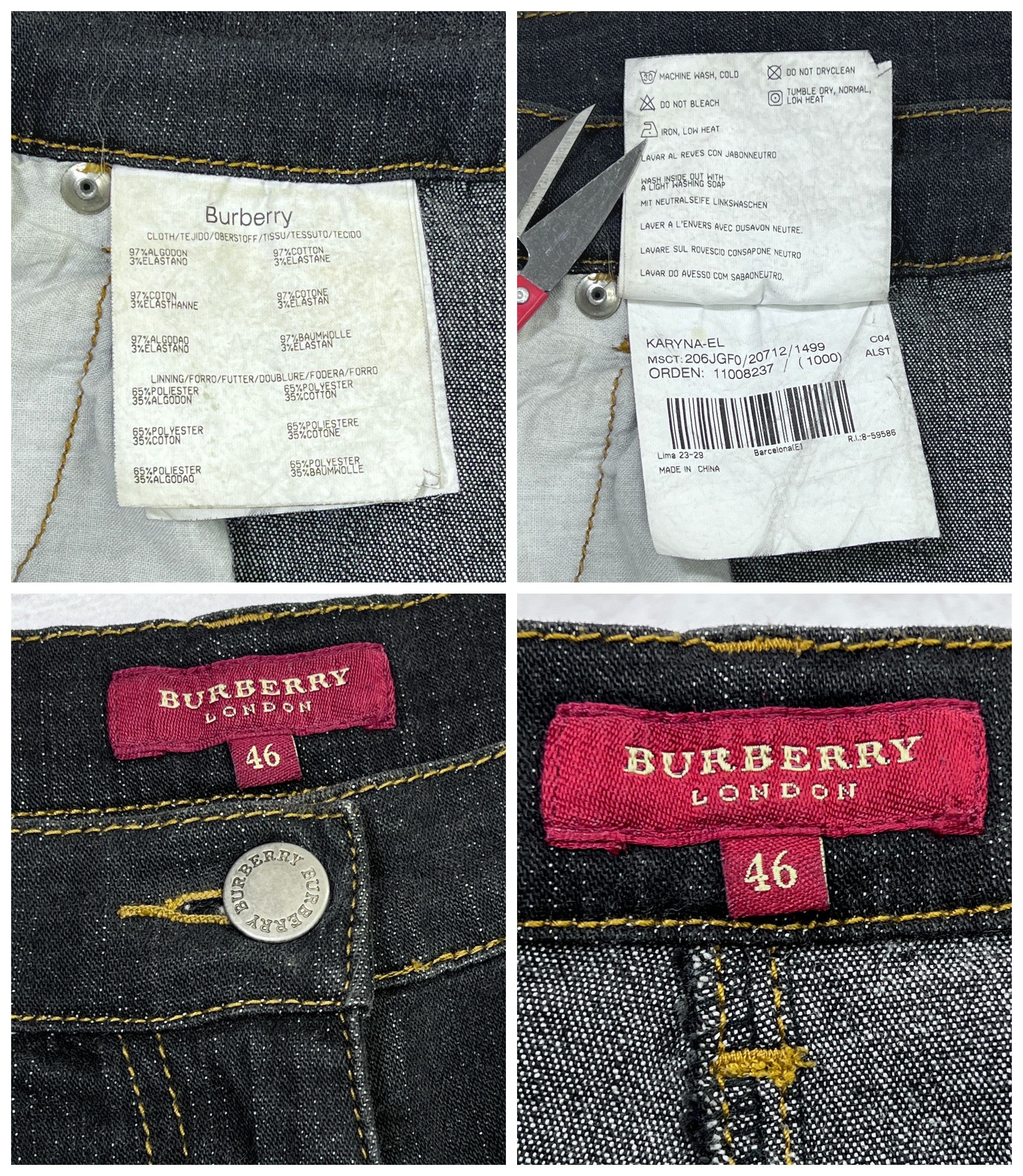 Burberry × Vintage Burberry London Flared Jeans Denim Pants Size 32" / US 10 / IT 46 - 24 Thumbnail